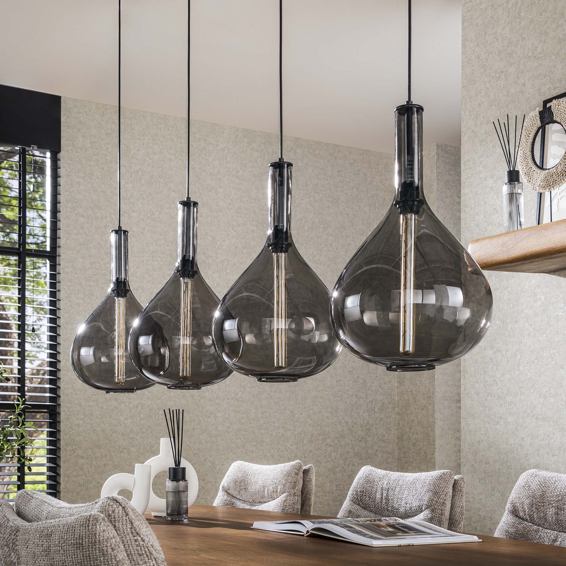 Hanglamp Druppels Zwart Amber - Industrieelinhuis.nl