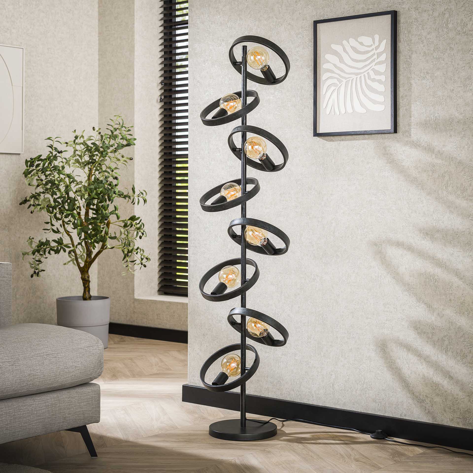 Vloerlamp Groot Circular Essence 8 lichtpunten - Industrieelinhuis.nl