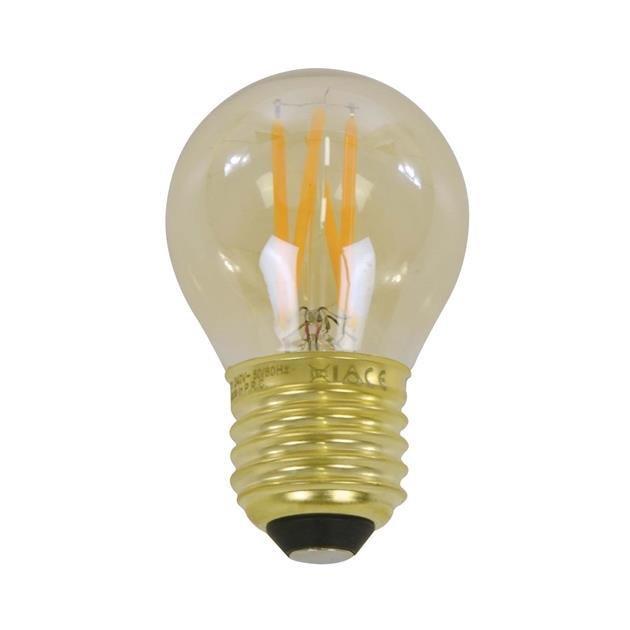 Lichtbron LED [G45] filament bol Ø4,5 - E27 4W 2100K 280lm dimbaar / Amberkleurig glas - Industrieelinhuis.nl