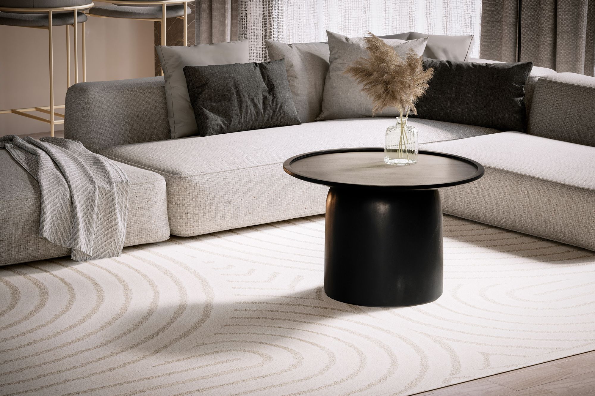 Salontafel zwart rond 60x60x40cm