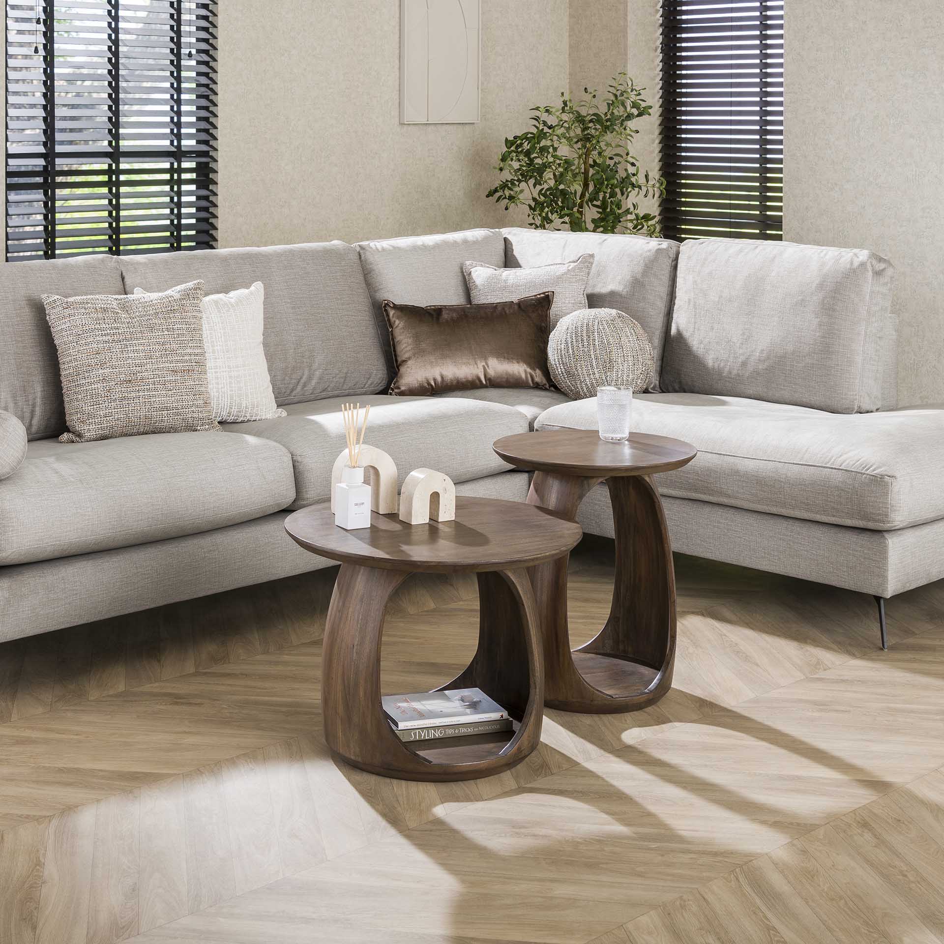 Bijzettafel Tobi S | Acacia hout | Mat bruin