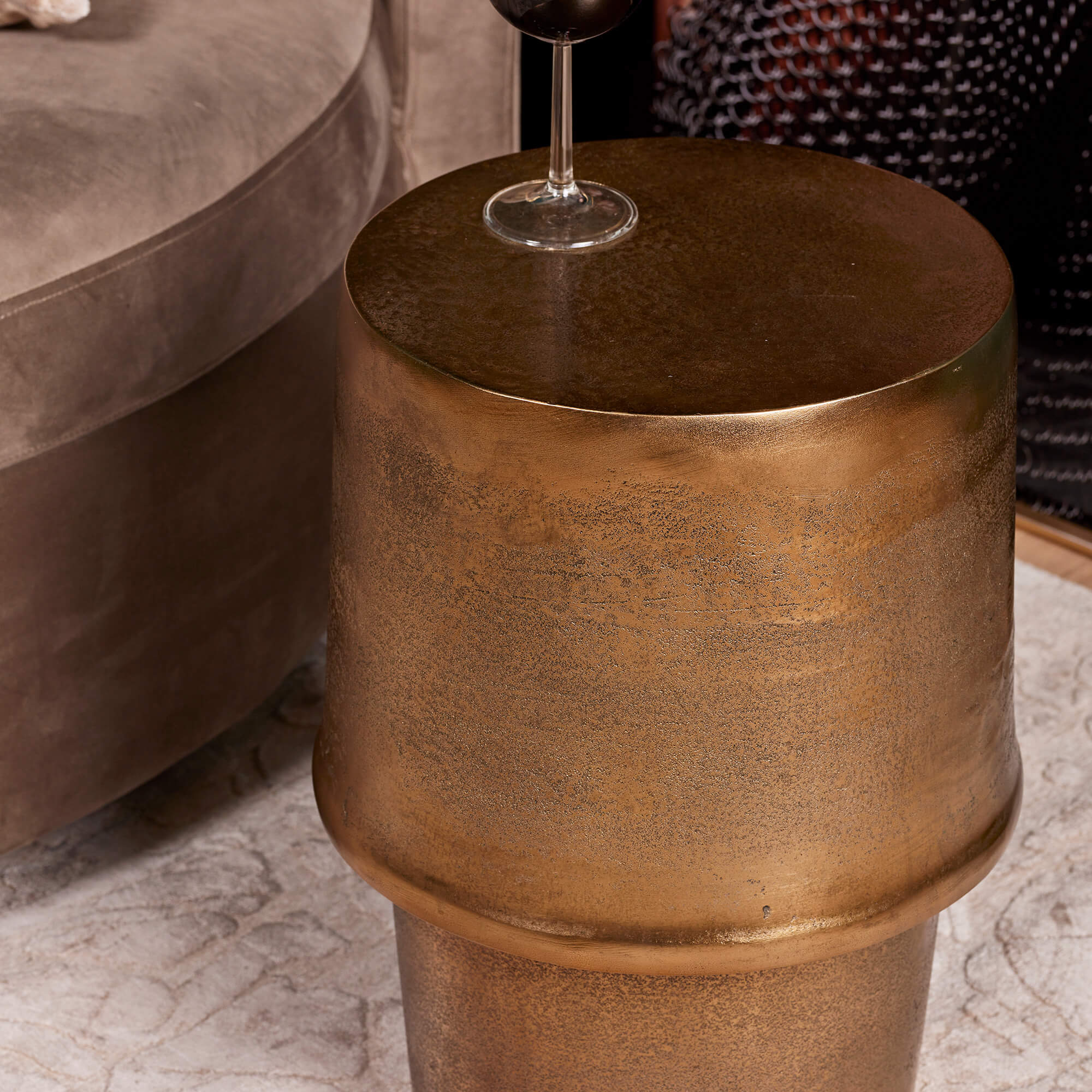 Bijzettafel rond goud Glamor | aluminium | 48 cm