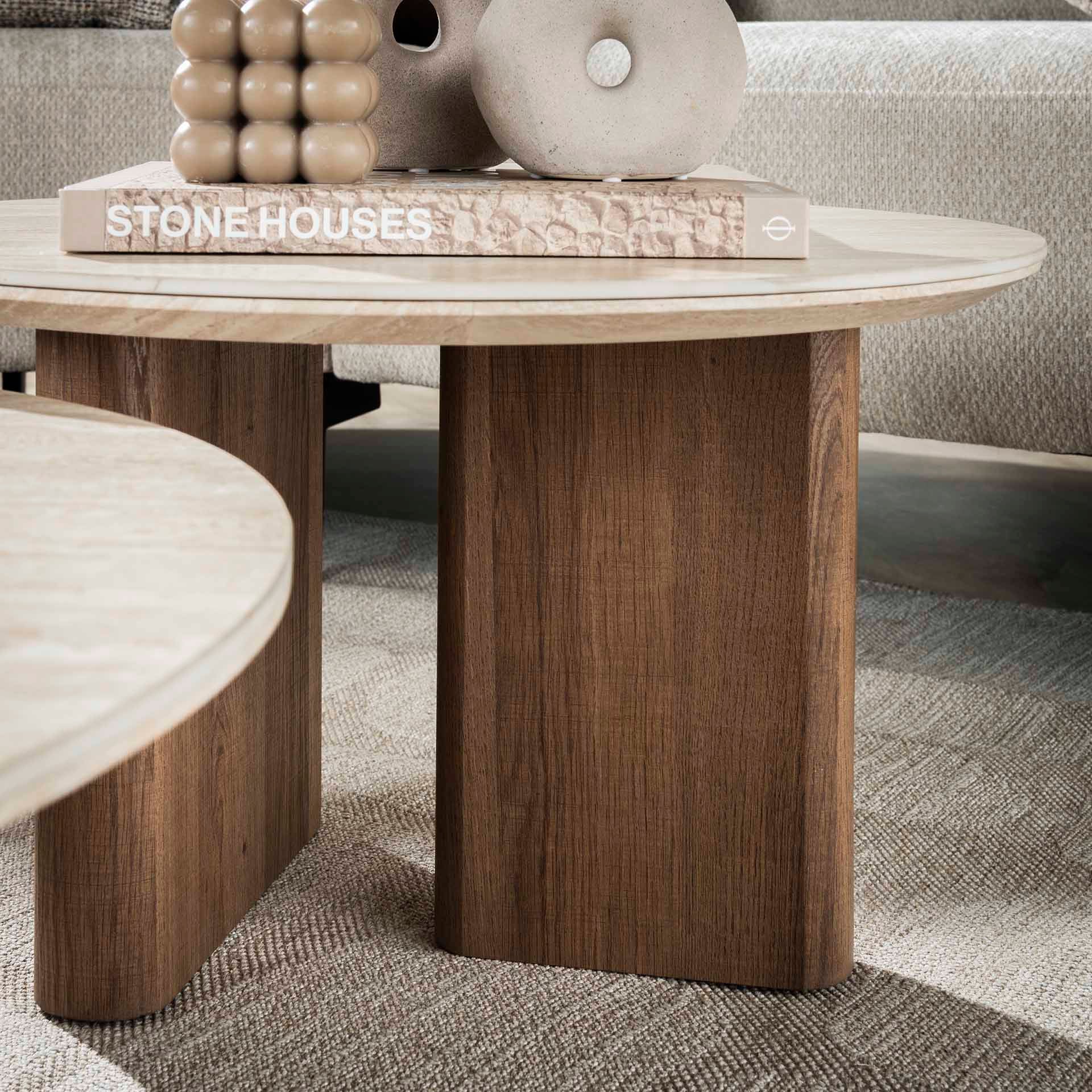 Ceramic Duo Salontafel | Set van 2 | Organische salontafelset