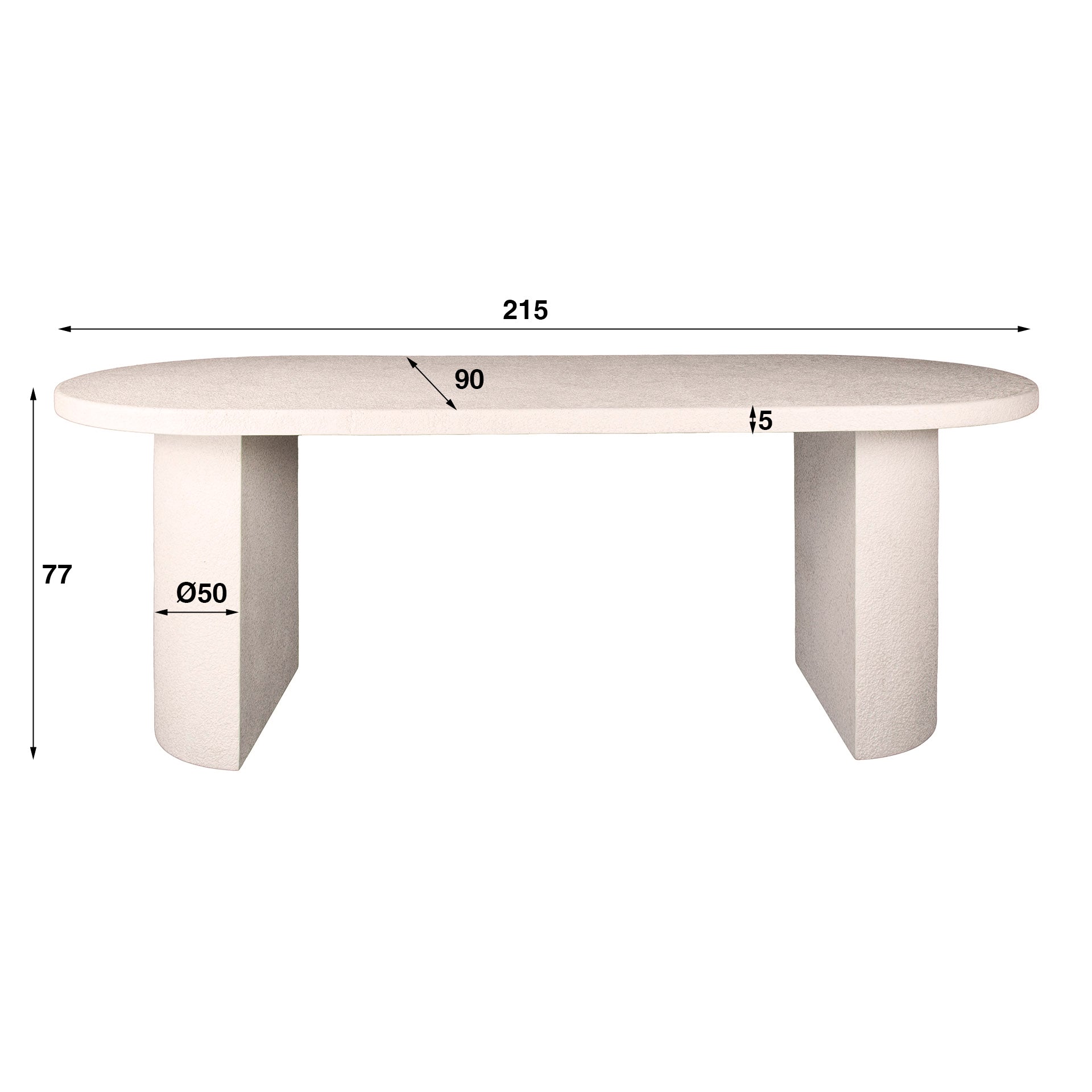 Eetkamertafel George 215x90cm