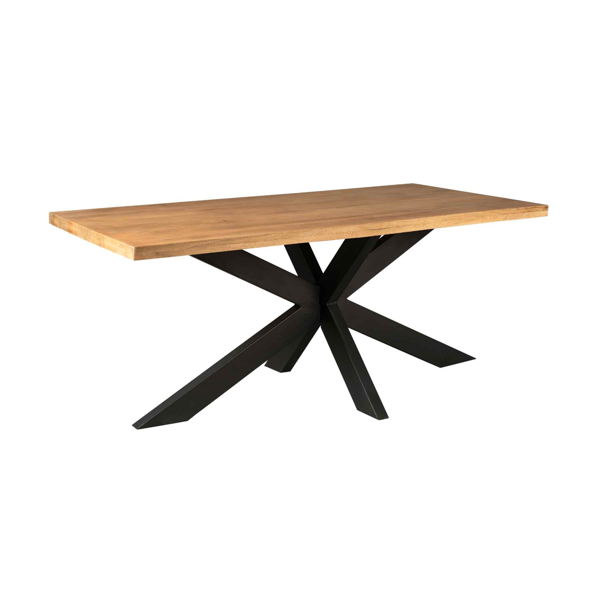 Eetkamertafel Mangohout Denver | Rechthoek matrixpoot | 200 cm