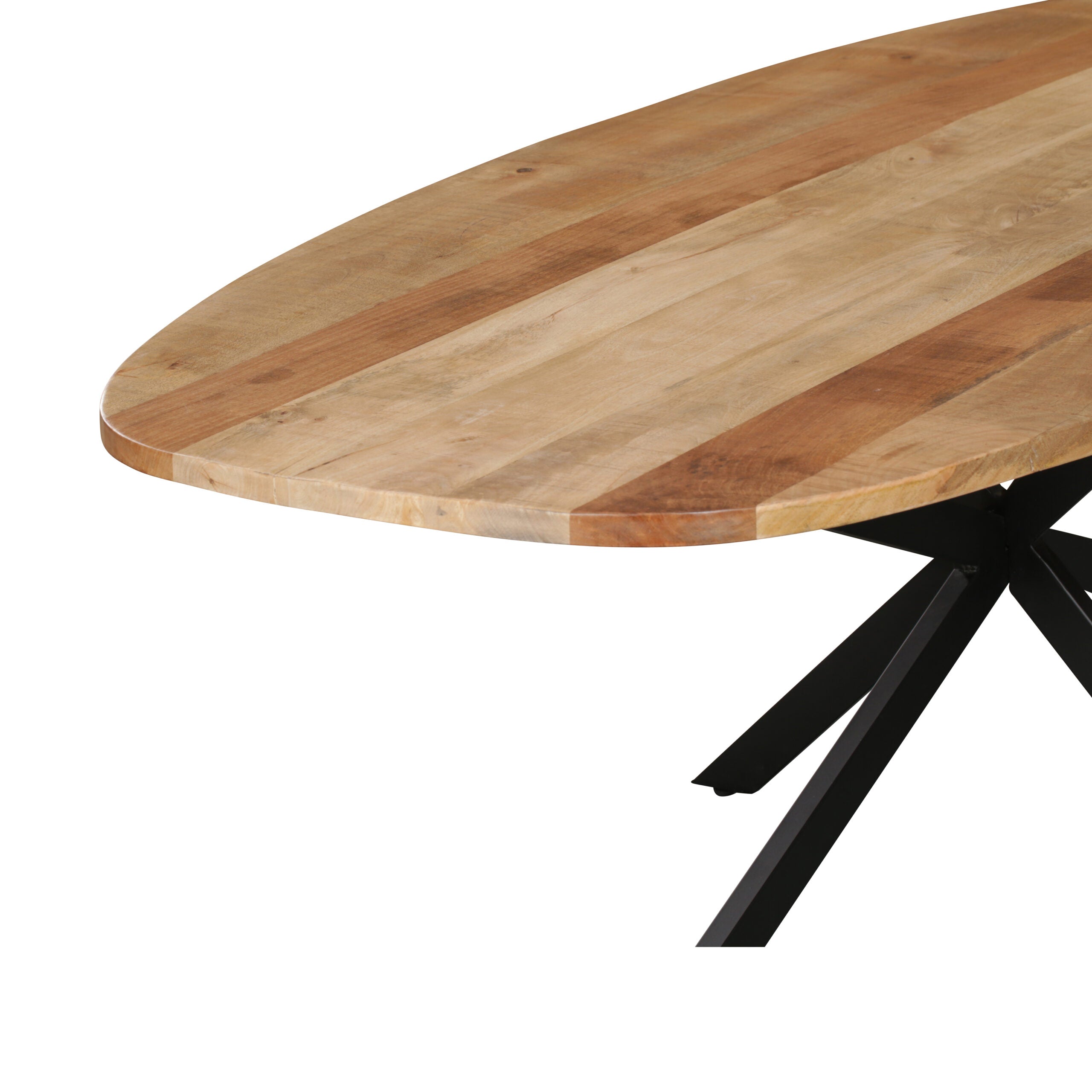 Eettafel Deens ovaal Elegance | Mangohout Staal | 200x100 cm