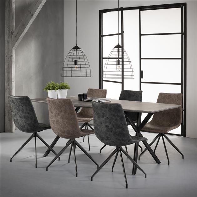 Eettafel Deens ovaal Hidde Betonlook 190 cm