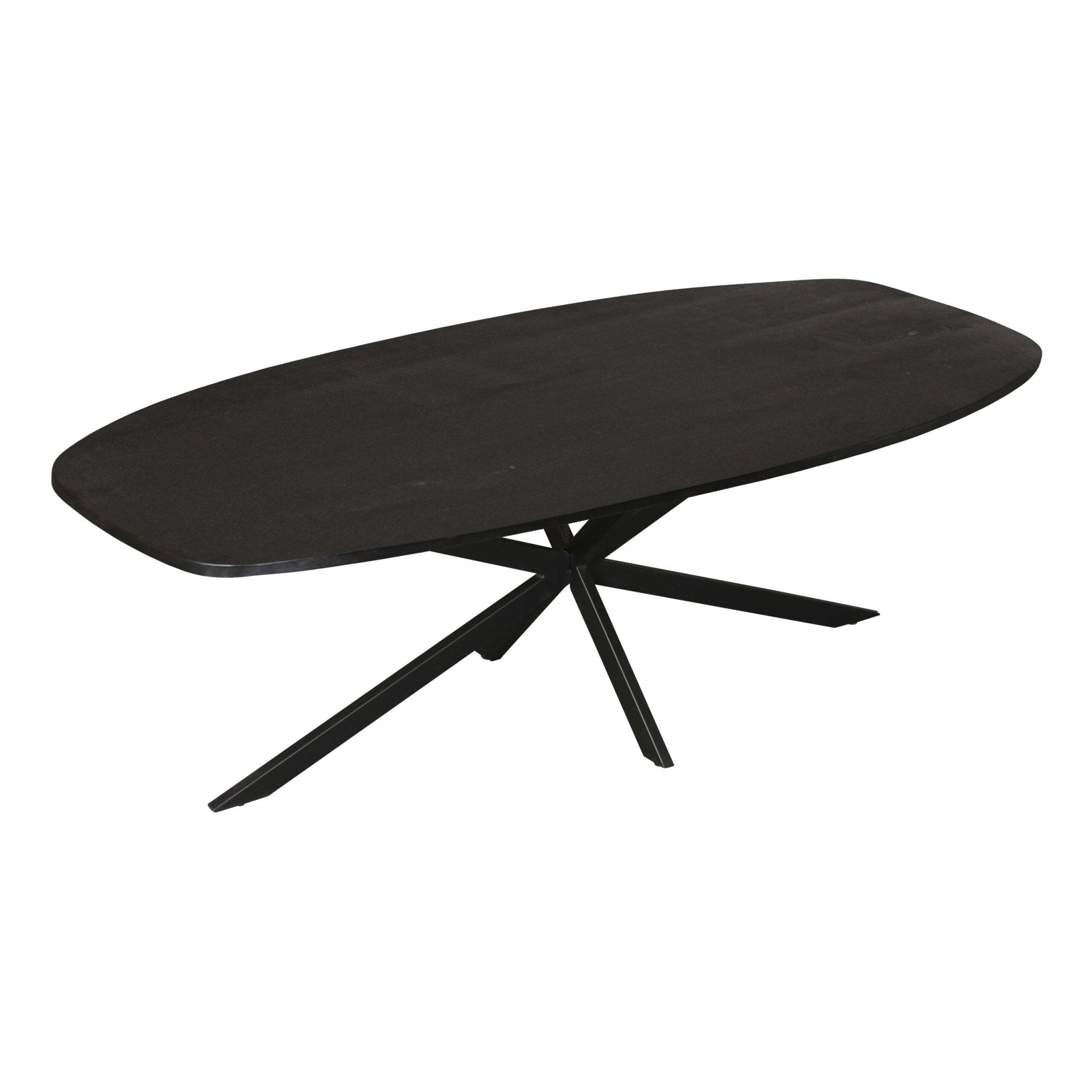 Eettafel Deens ovaal Zwart Elegance | Mangohout Staal | 240x110 cm