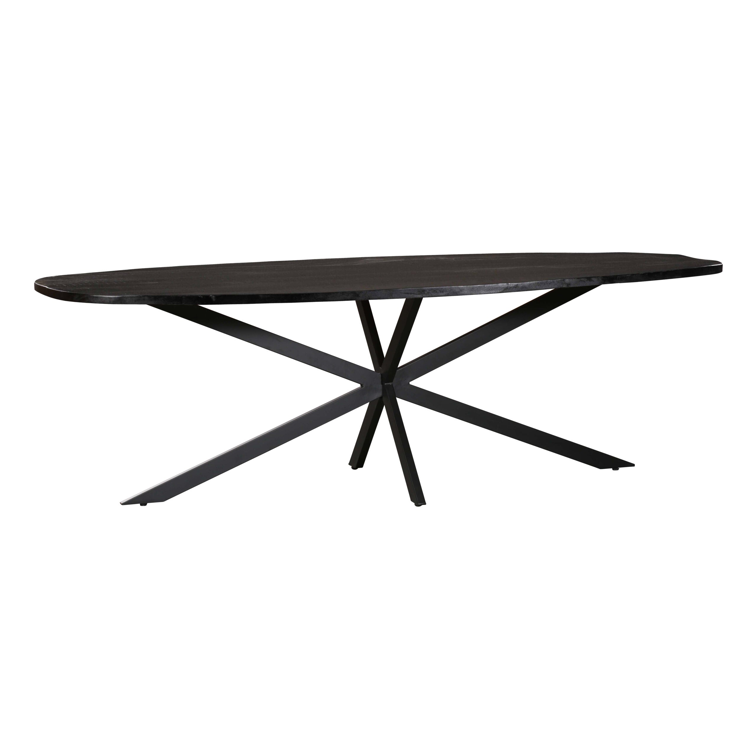 Eettafel Deens ovaal Zwart Elegance | Mangohout Staal | 240x110 cm