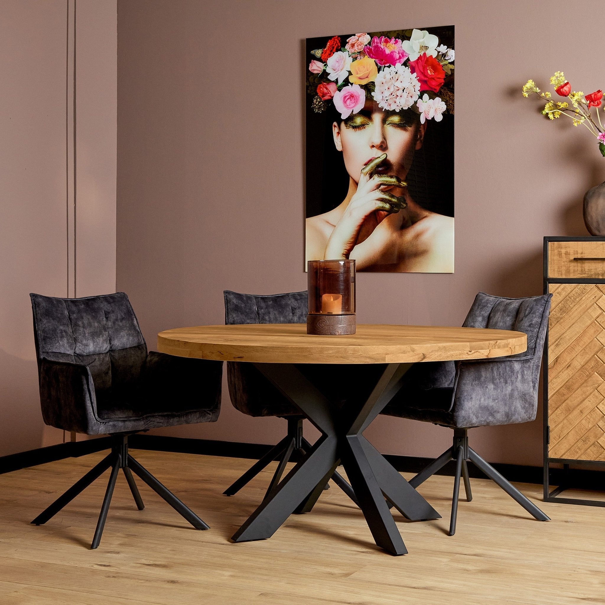 Eettafel Rond Denver | Mangohout | 140 cm