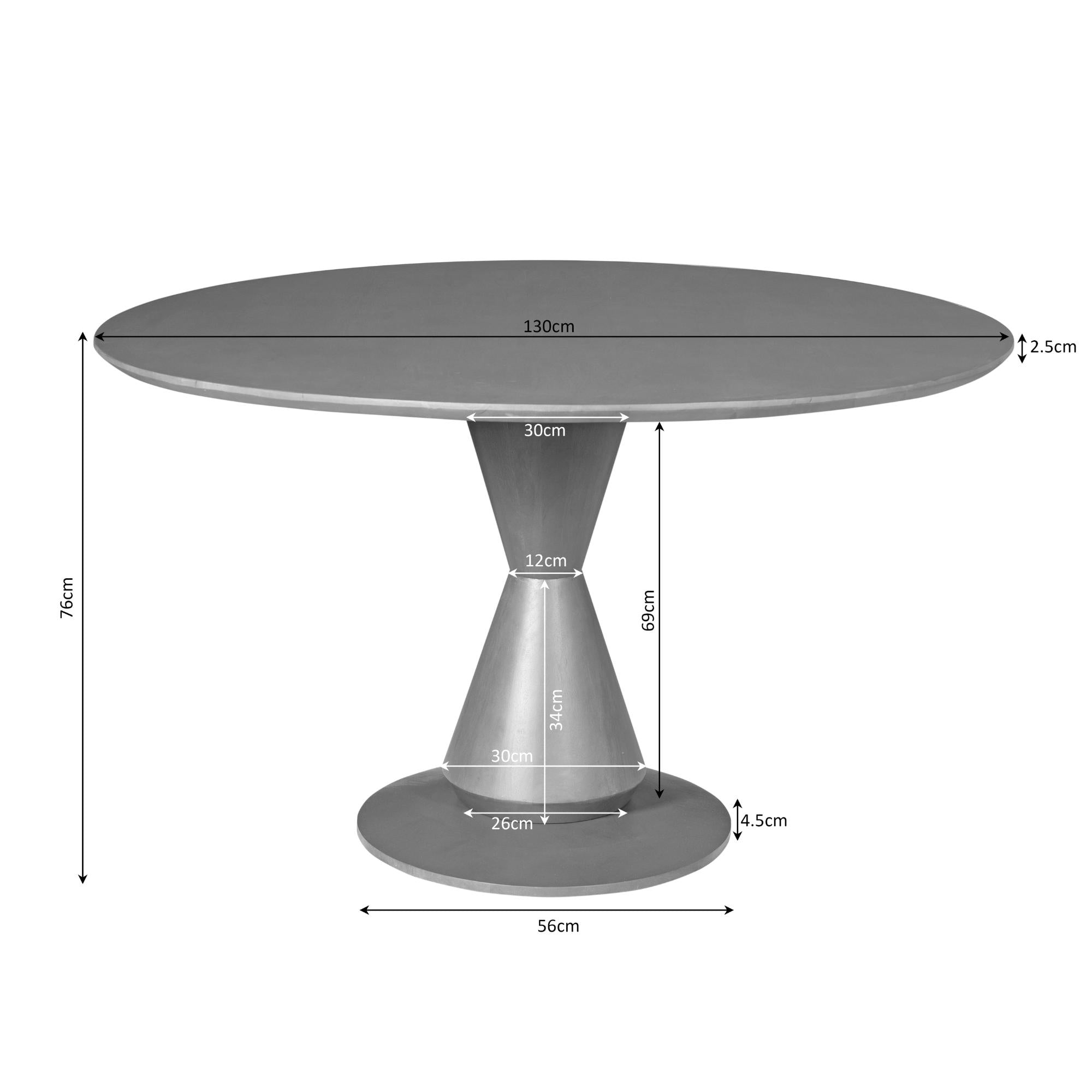 Eettafel Rond Lima Brown 130cm