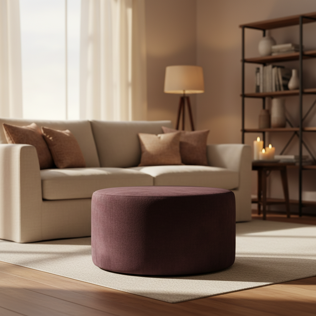 Hocker Rond Velvet Bruin 60cm