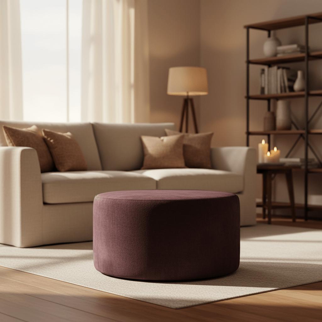 Hocker Rond Velvet Bruin 60cm - Industrieelinhuis.nl