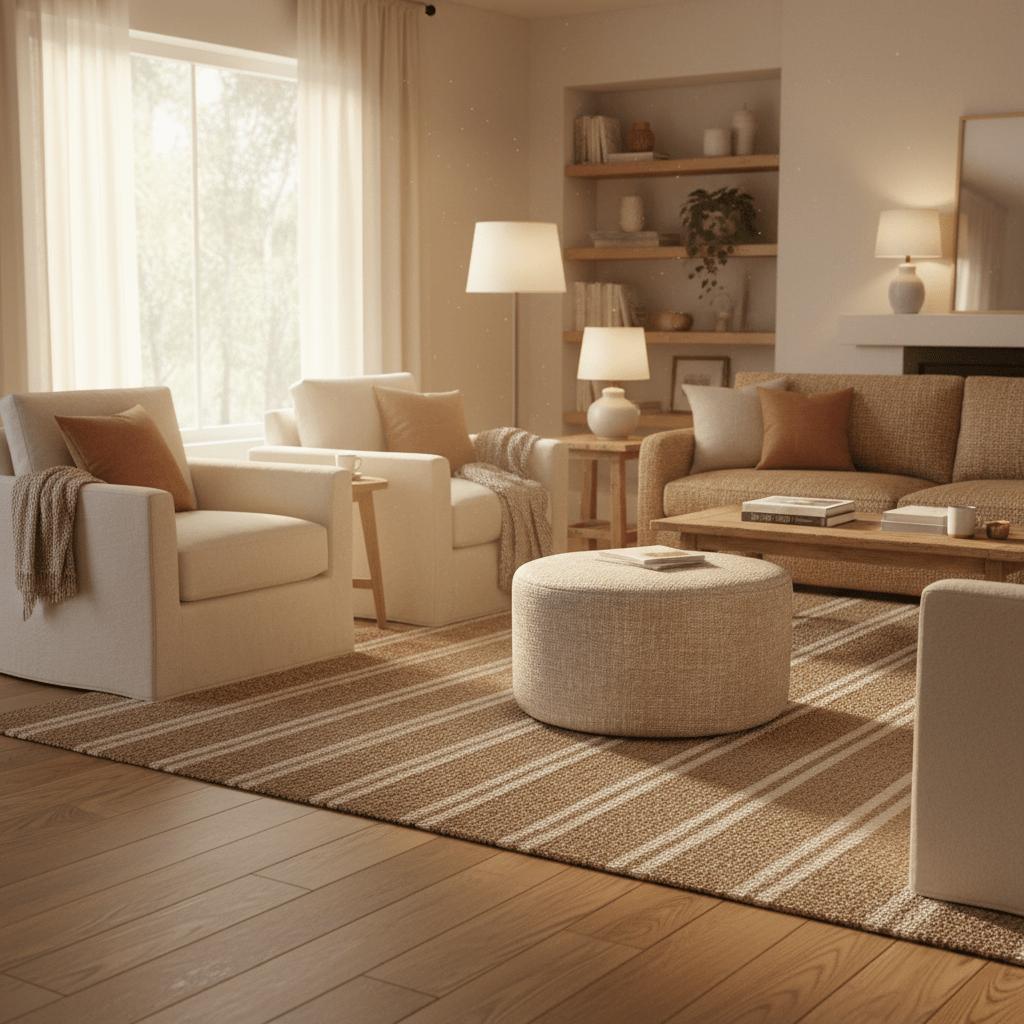 Hocker Rond Lichtbeige 60cm - Industrieelinhuis.nl