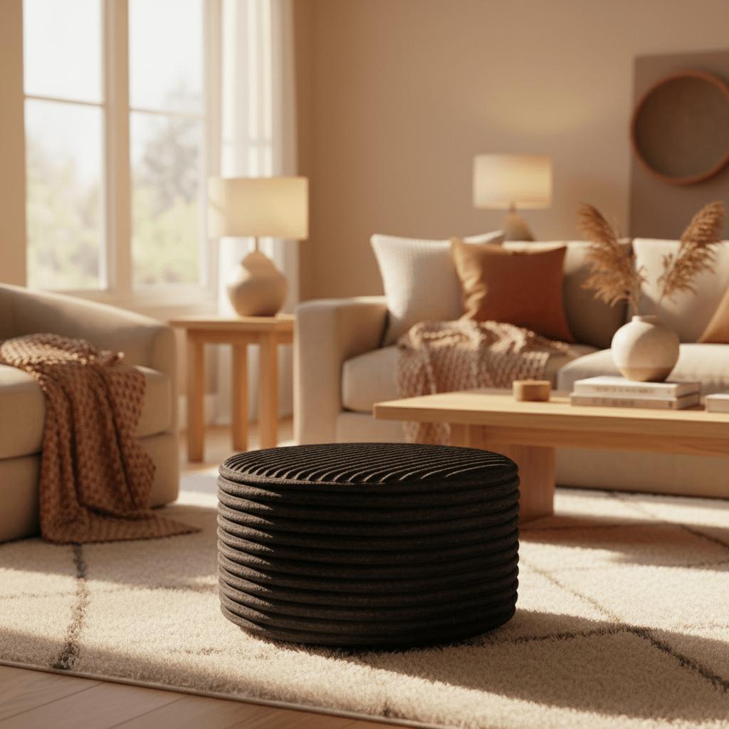 Hocker Rond Velvet Antraciet 60cm - Industrieelinhuis.nl