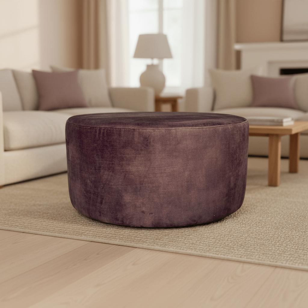 Hocker Rond Velvet Bruin 80cm - Industrieelinhuis.nl