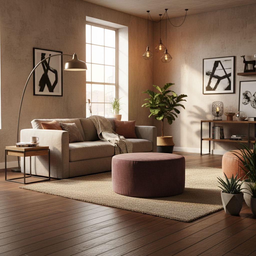 Hocker Rond Velvet Bruin 80cm