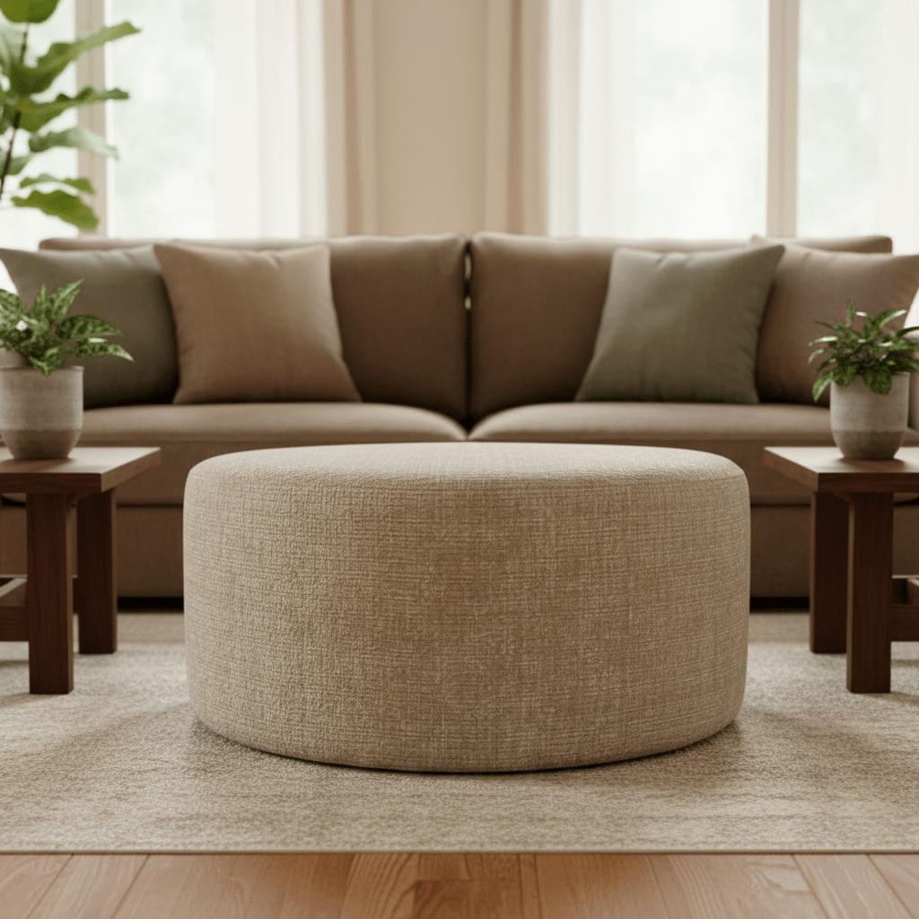 Hocker Rond Beige 80cm - Industrieelinhuis.nl