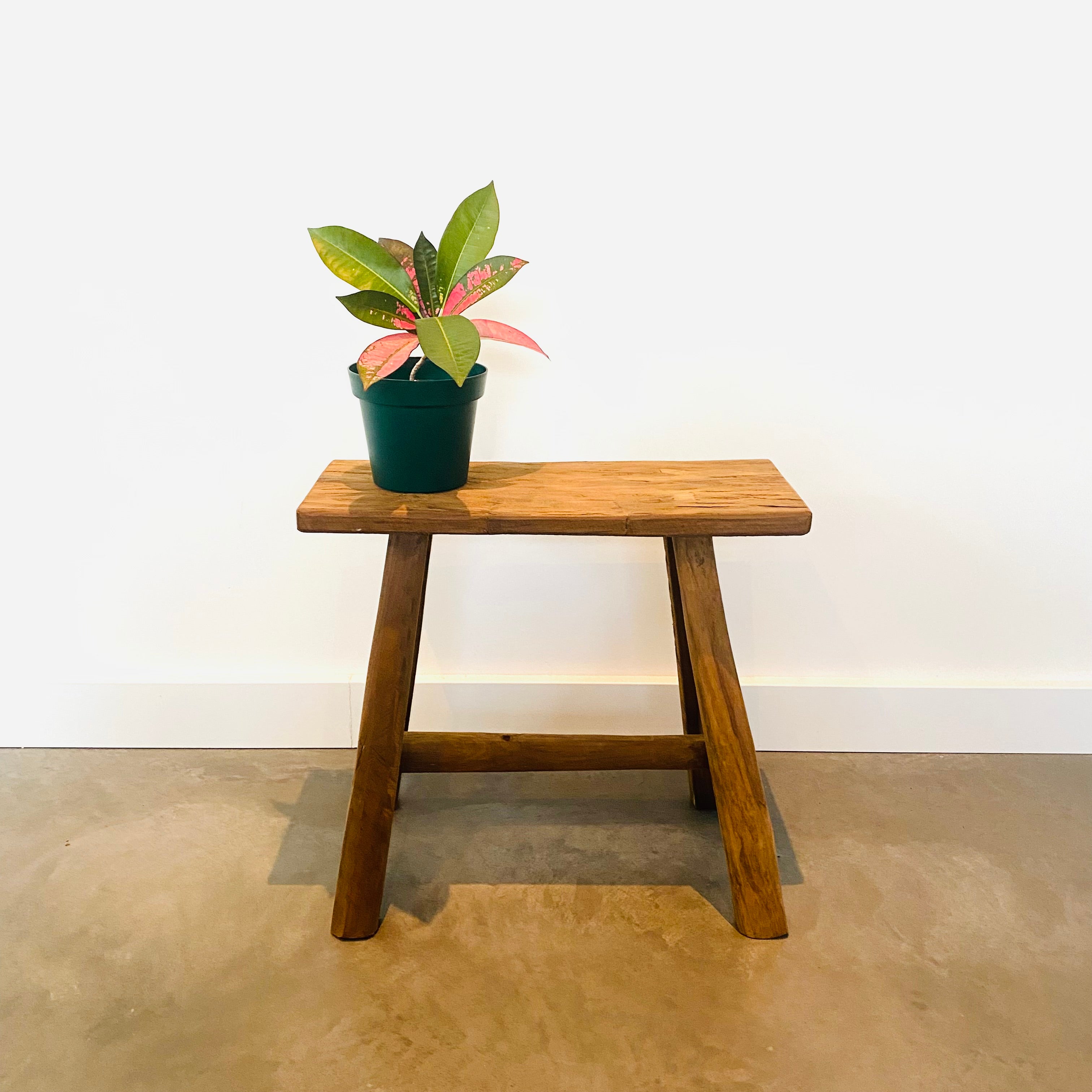 Teakhout bankje gerecycled hout decoratief industrieel | Teakhout | 90 -160 - Industrieelinhuis.nl