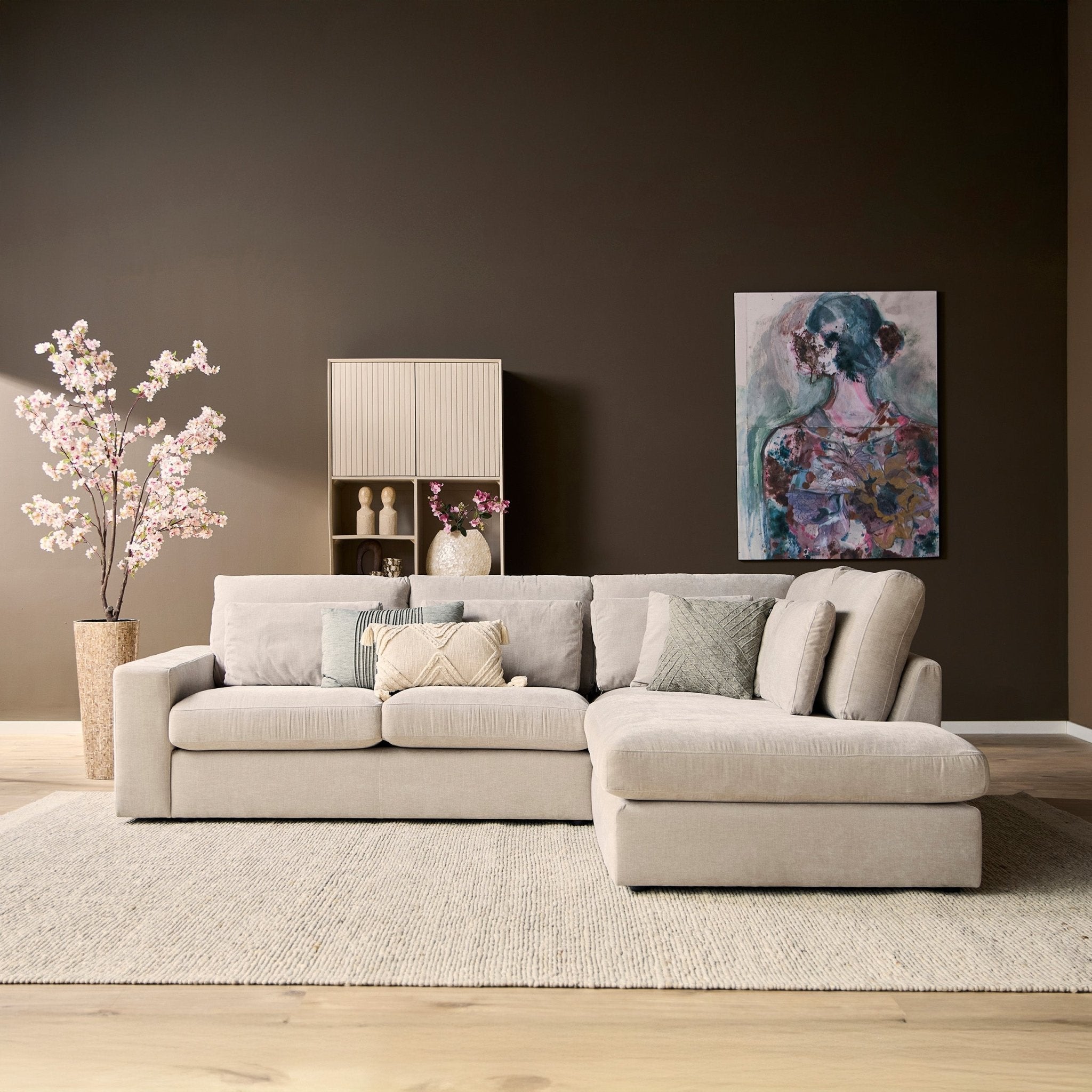 MySofa Jesse | 2,5 zits + Ottomane Rechts | Beige - Industrieelinhuis.nl
