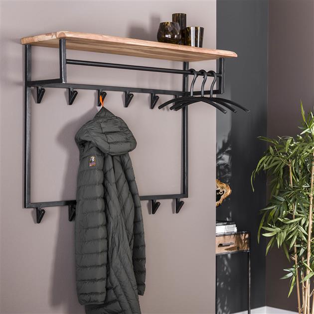 Kapstok Eddie Hoog 12 haken + plank