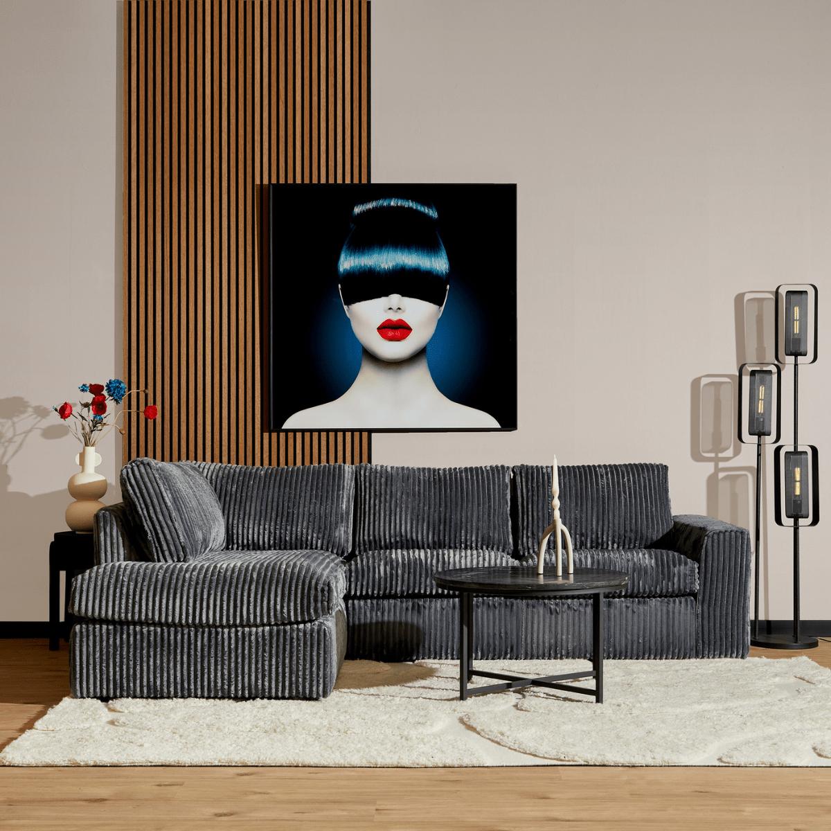 MySofa Teddy | Divan Links + 2,5 zits | Antraciet - Industrieelinhuis.nl