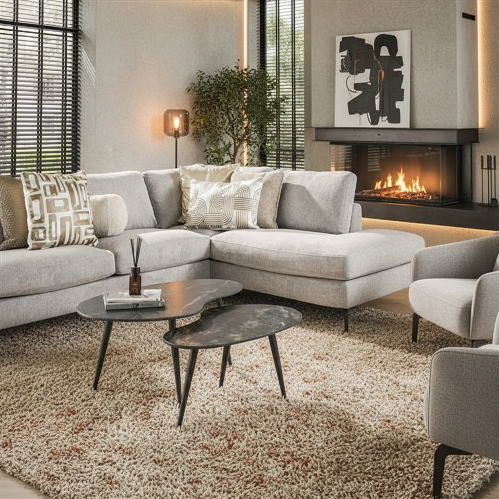 Organische Salontafelset van 2  Fossil | Organische Salontafels