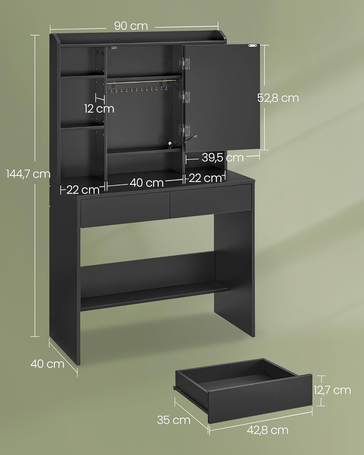 Luxe & Stijl in Één – De Ultieme Kaptafel met LED-Verlichting - Industrieelinhuis.nl