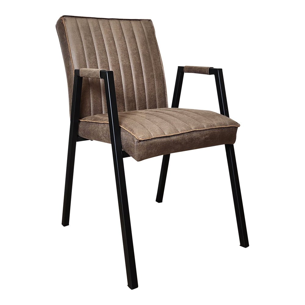 Eetkamerstoel Tivoli Bull | Brown | Met armleuning - Industrieelinhuis.nl