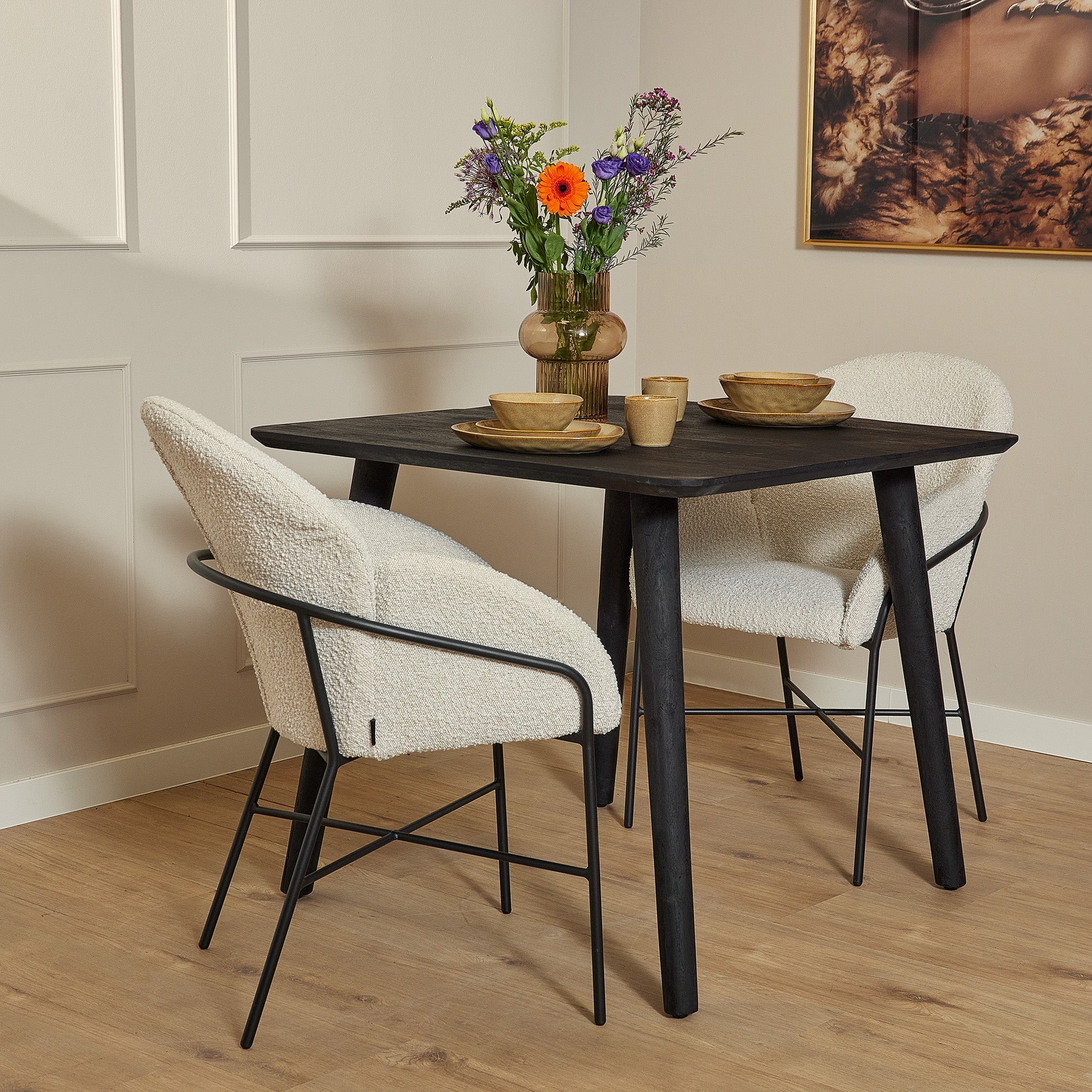 Eettafel Omaha Black | 90 cm - Industrieelinhuis.nl