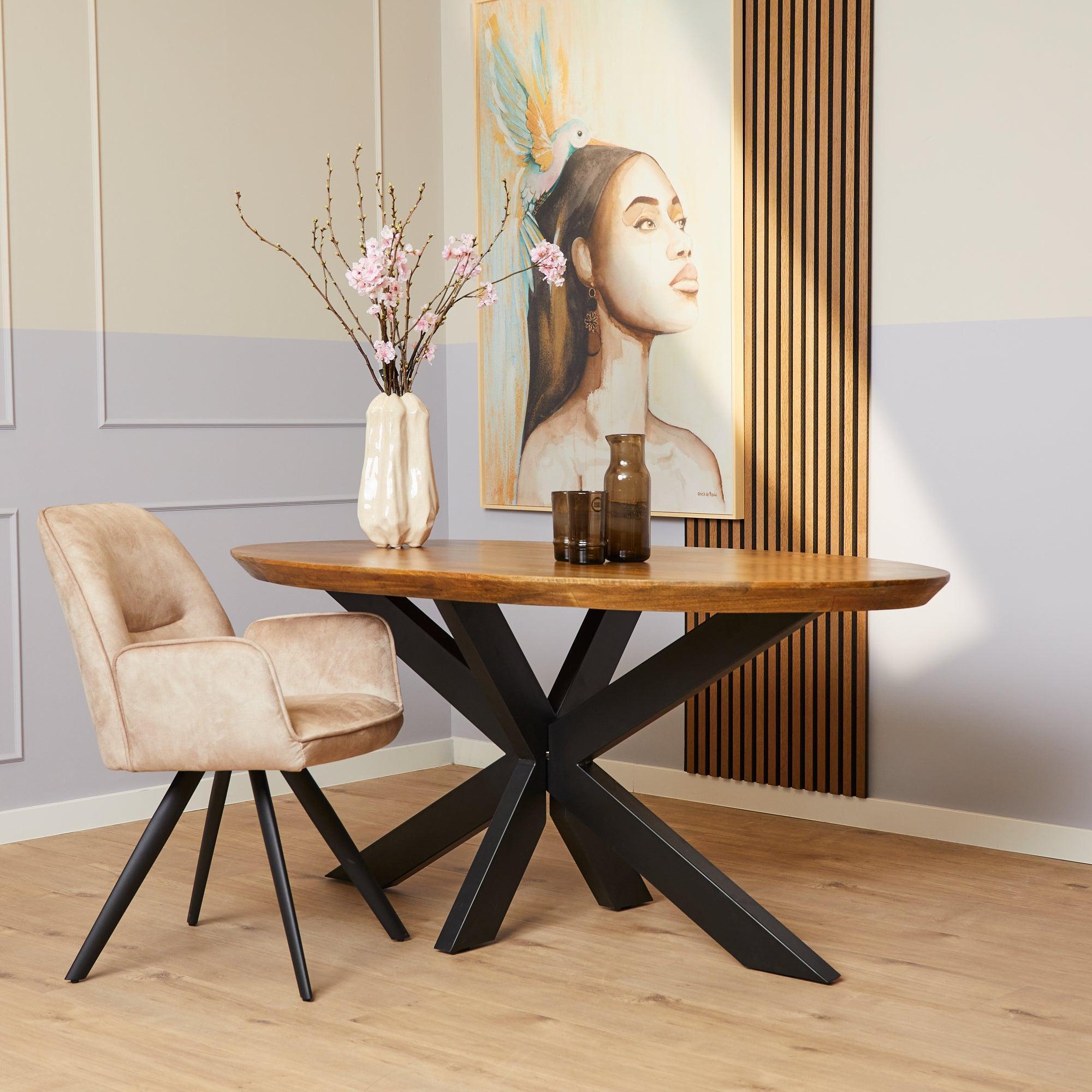 Eettafel Brandy | 160 cm | Ovaal - Industrieelinhuis.nl