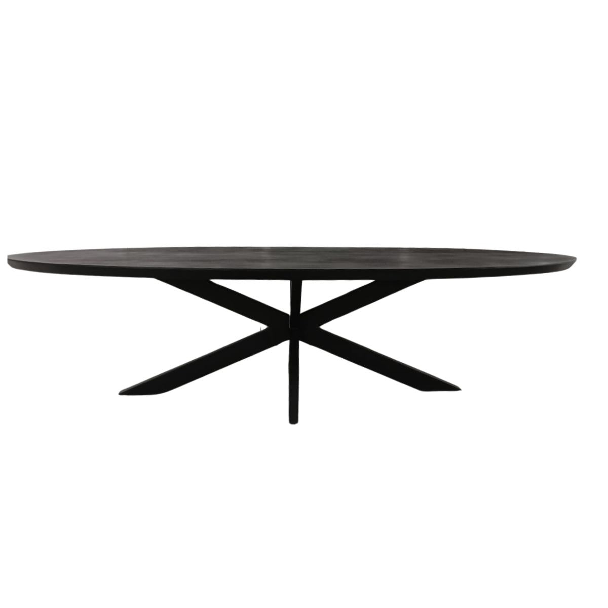 Eettafel Brandy Black | 300 cm | Ovaal - Industrieelinhuis.nl