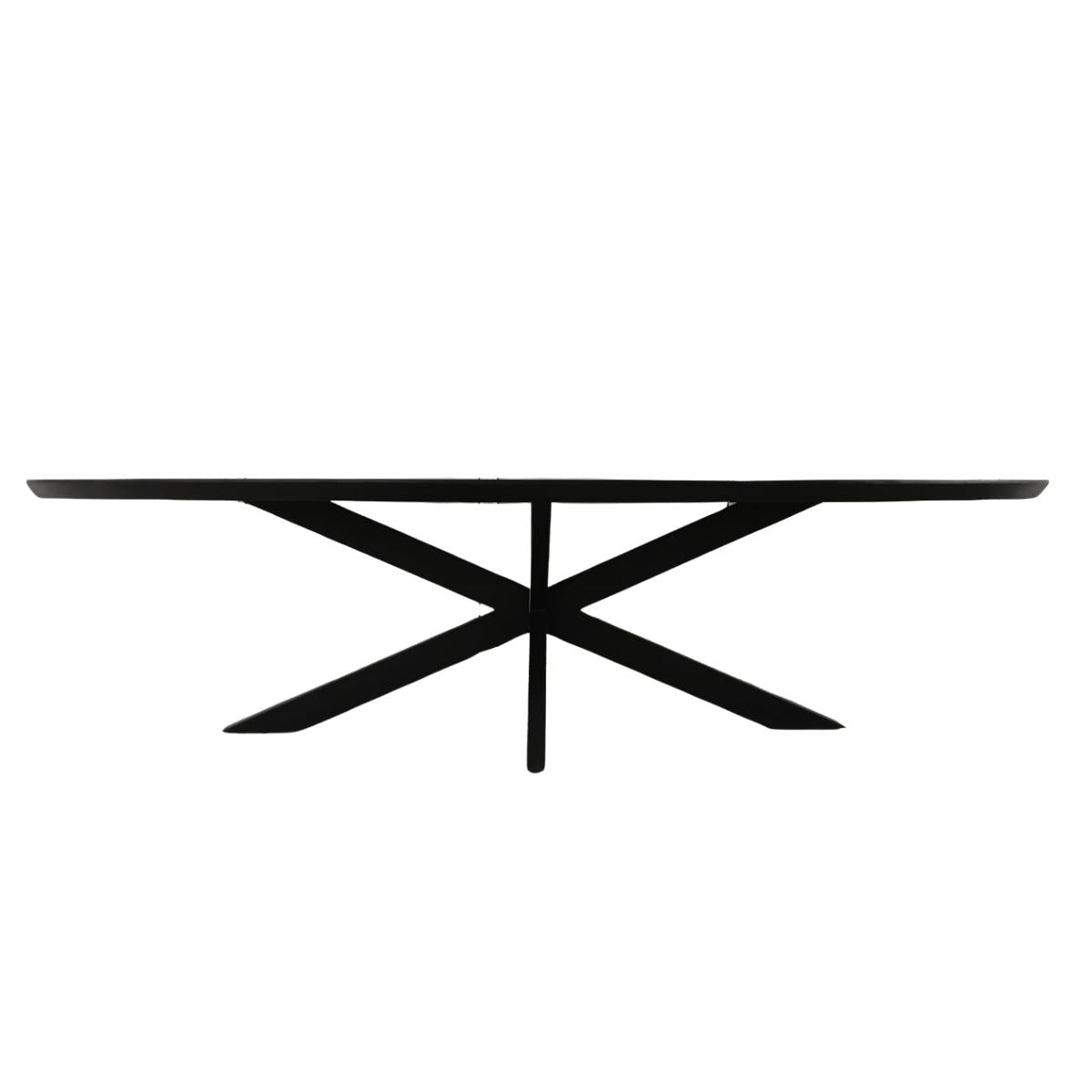 Zwarte Eettafel Ovaal Brandy 160 cm - Industrieelinhuis.nl