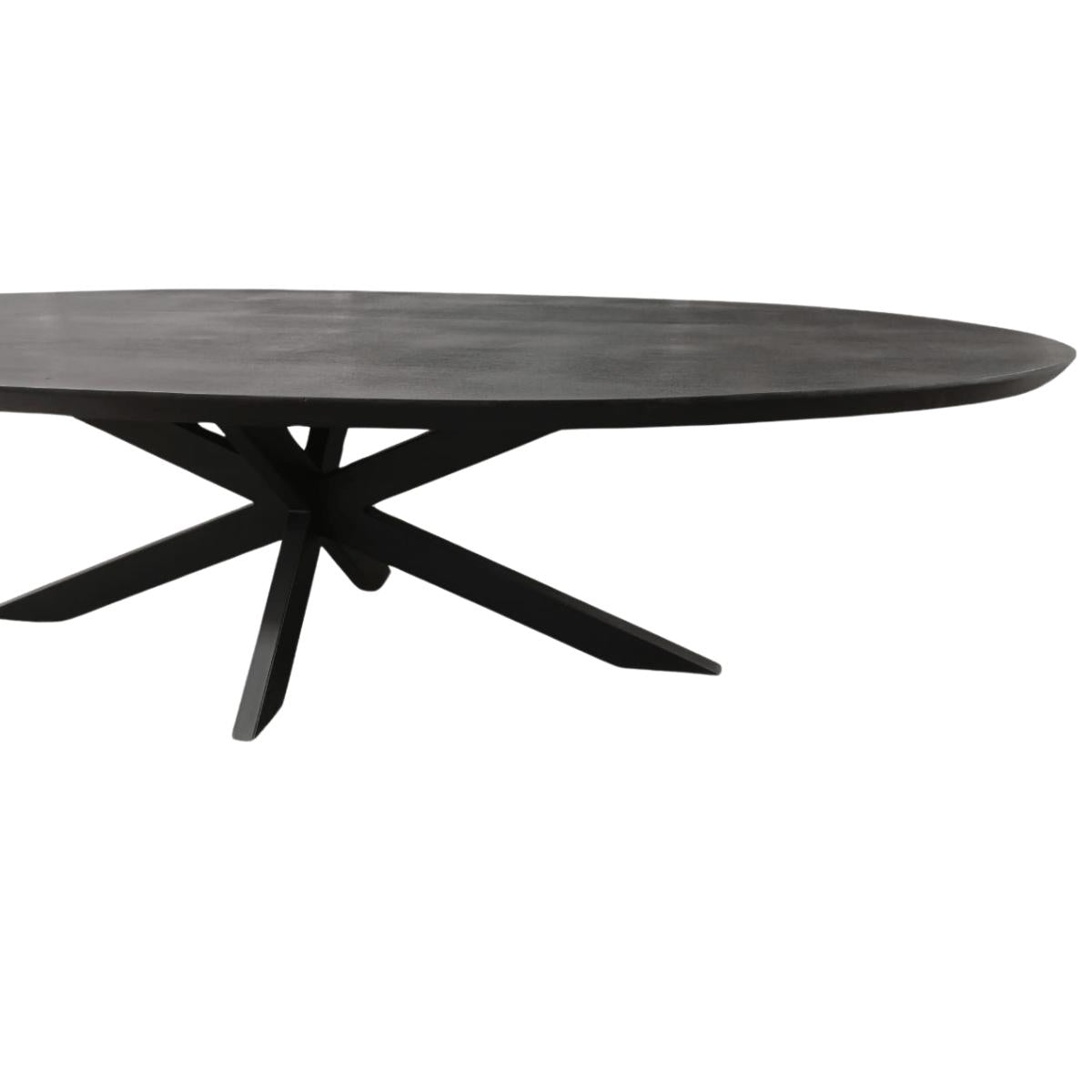 Zwarte Eettafel Ovaal Brandy 240 cm - Industrieelinhuis.nl