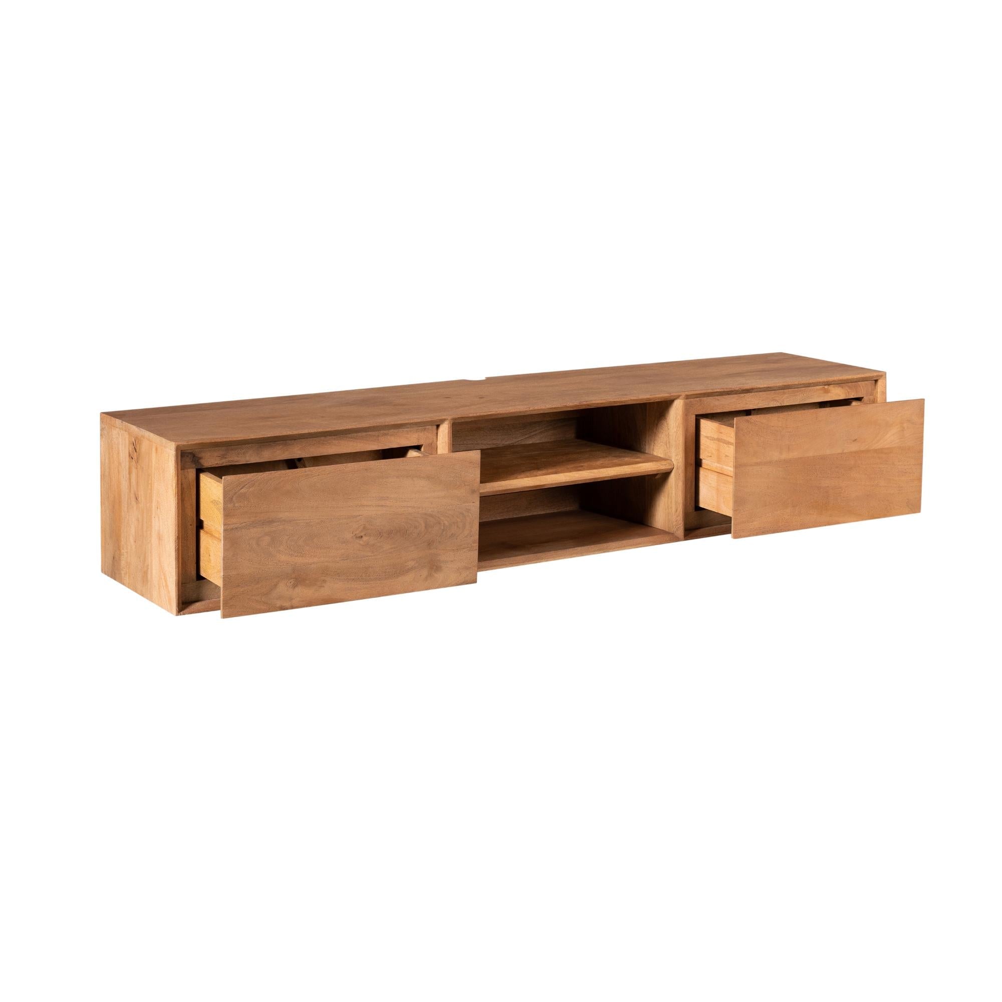 Zwevend tv meubel Ambiance Naturel | 160 cm - Industrieelinhuis.nl