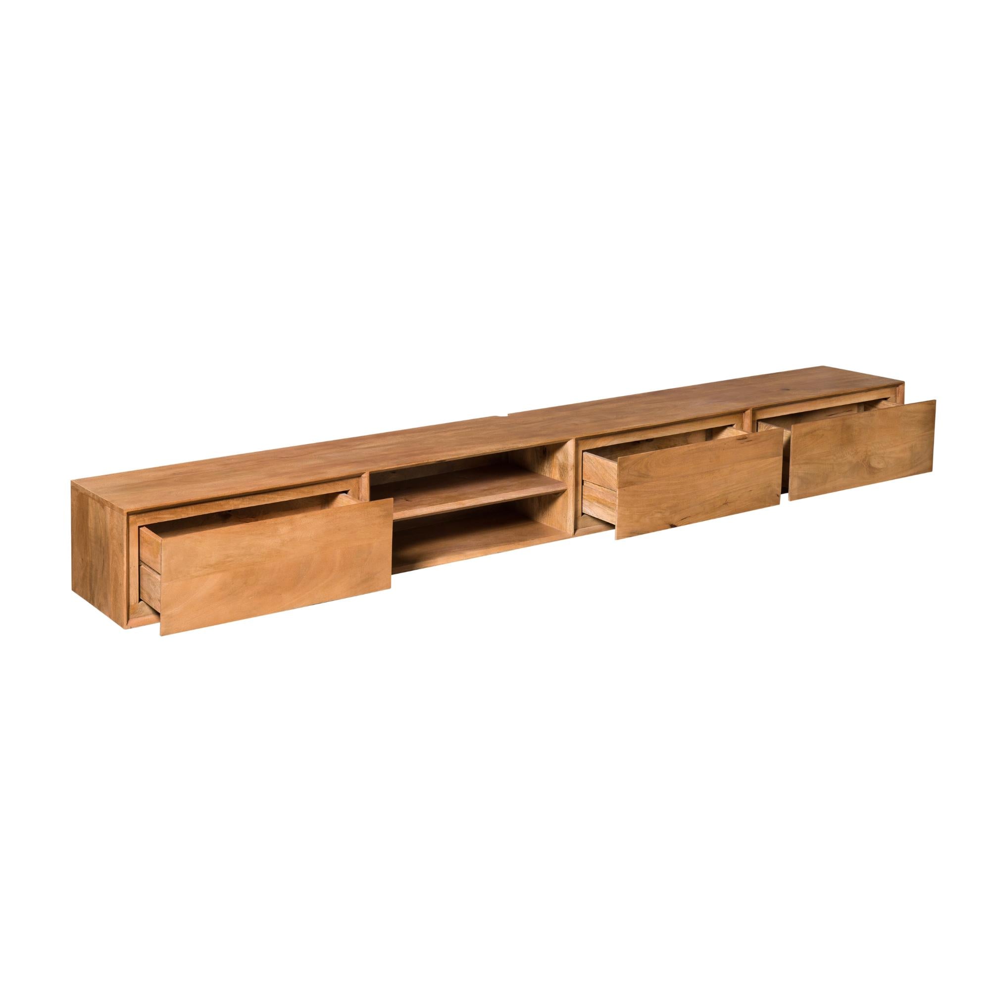 Zwevend tv meubel Ambiance Naturel | 280 cm - Industrieelinhuis.nl