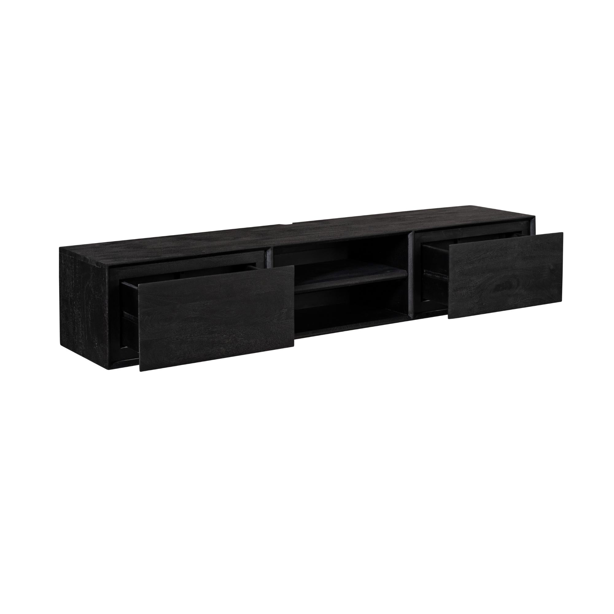 Zwevend tv meubel Ambiance Black | 160 cm - Industrieelinhuis.nl