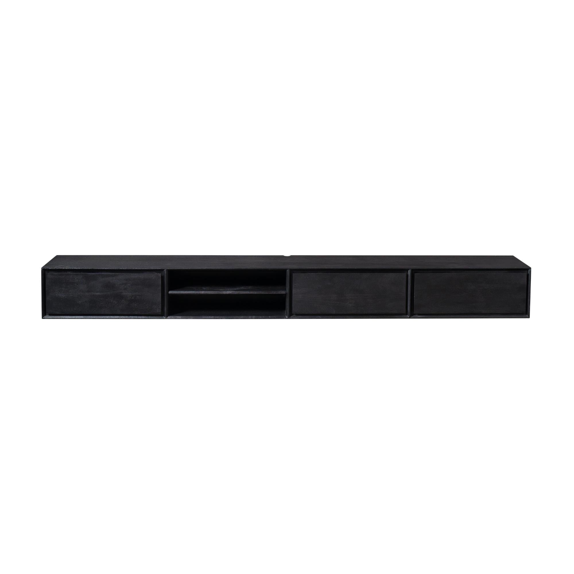 Zwevend tv meubel Ambiance Black | 240 cm - Industrieelinhuis.nl