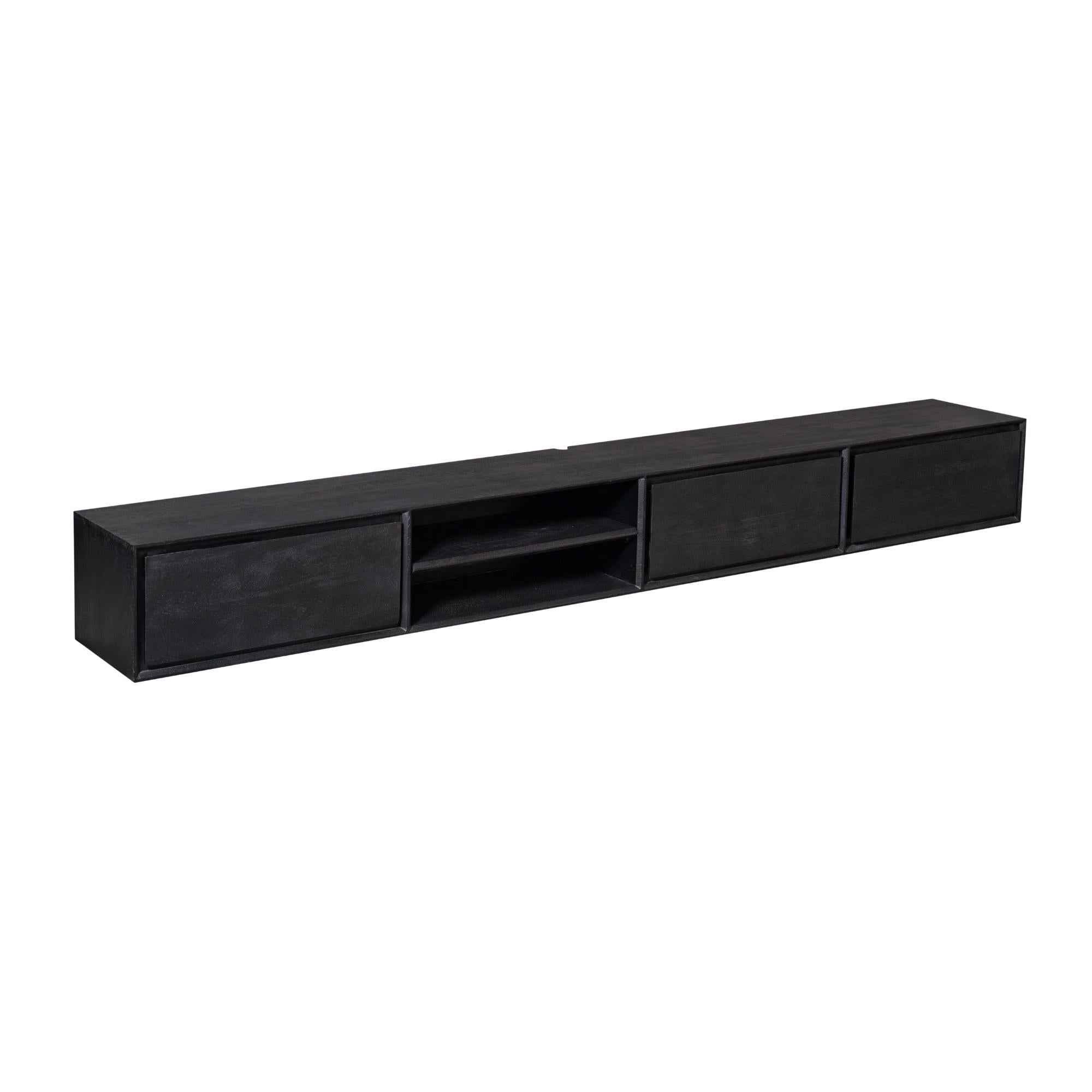 Zwevend tv meubel Ambiance Black | 240 cm - Industrieelinhuis.nl
