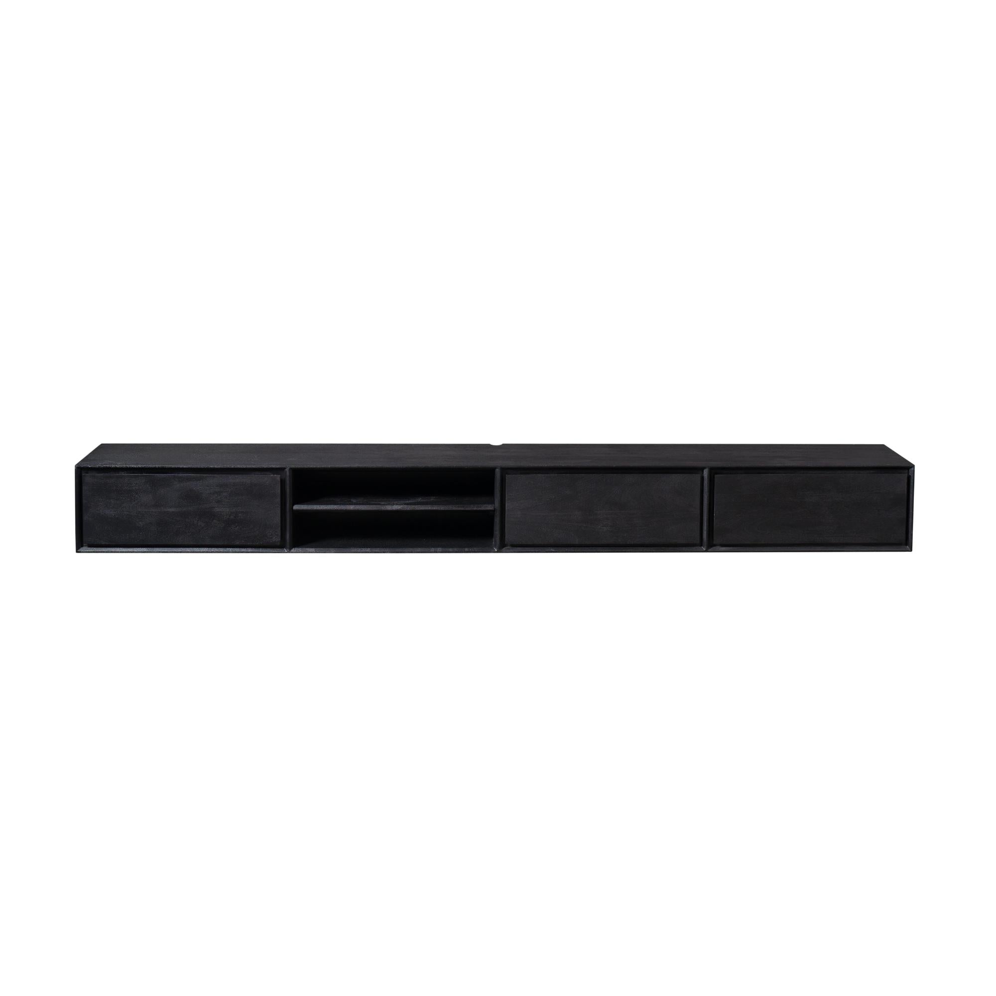 Zwevend tv meubel Ambiance Black | 280 cm - Industrieelinhuis.nl