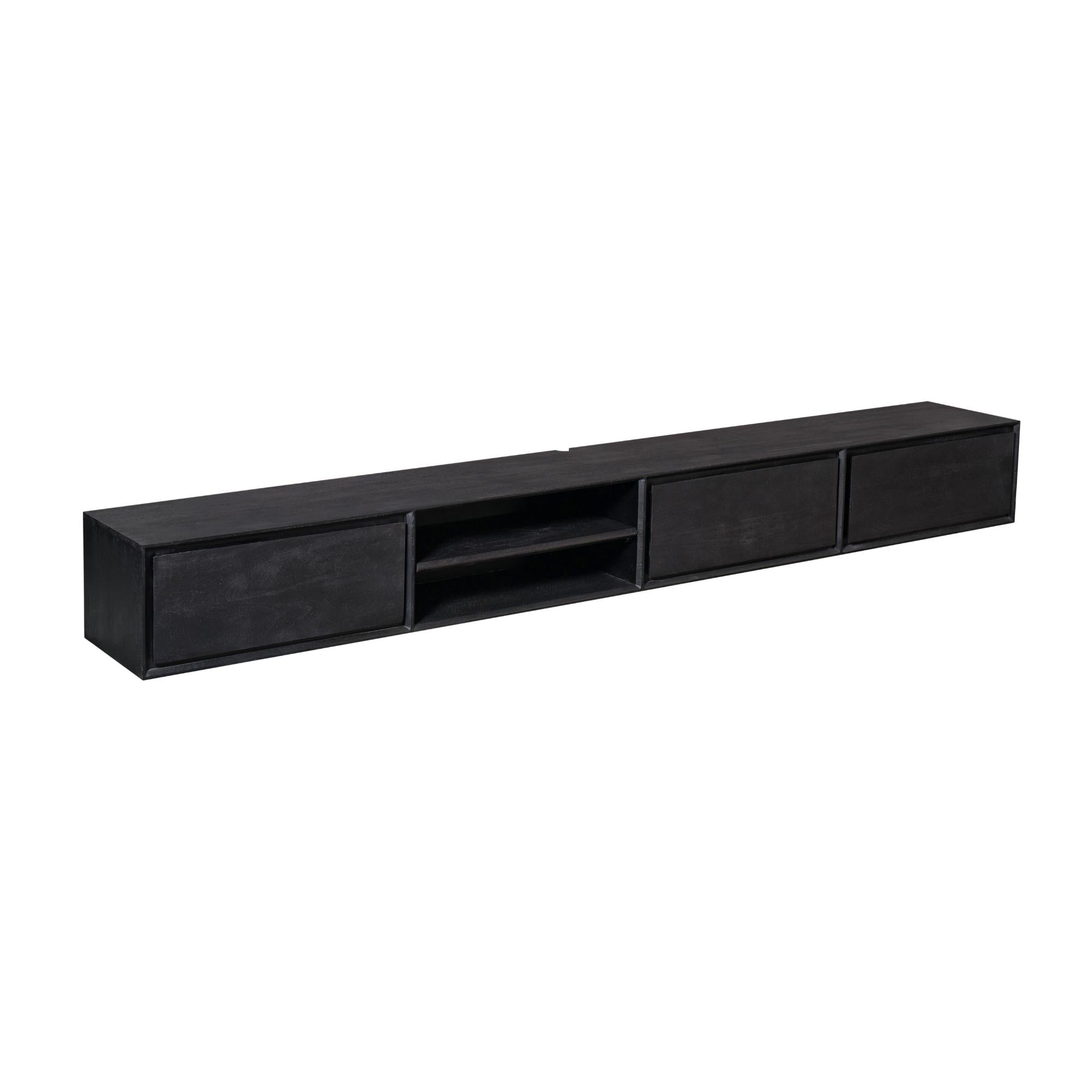 Zwevend tv meubel Ambiance Black | 280 cm - Industrieelinhuis.nl