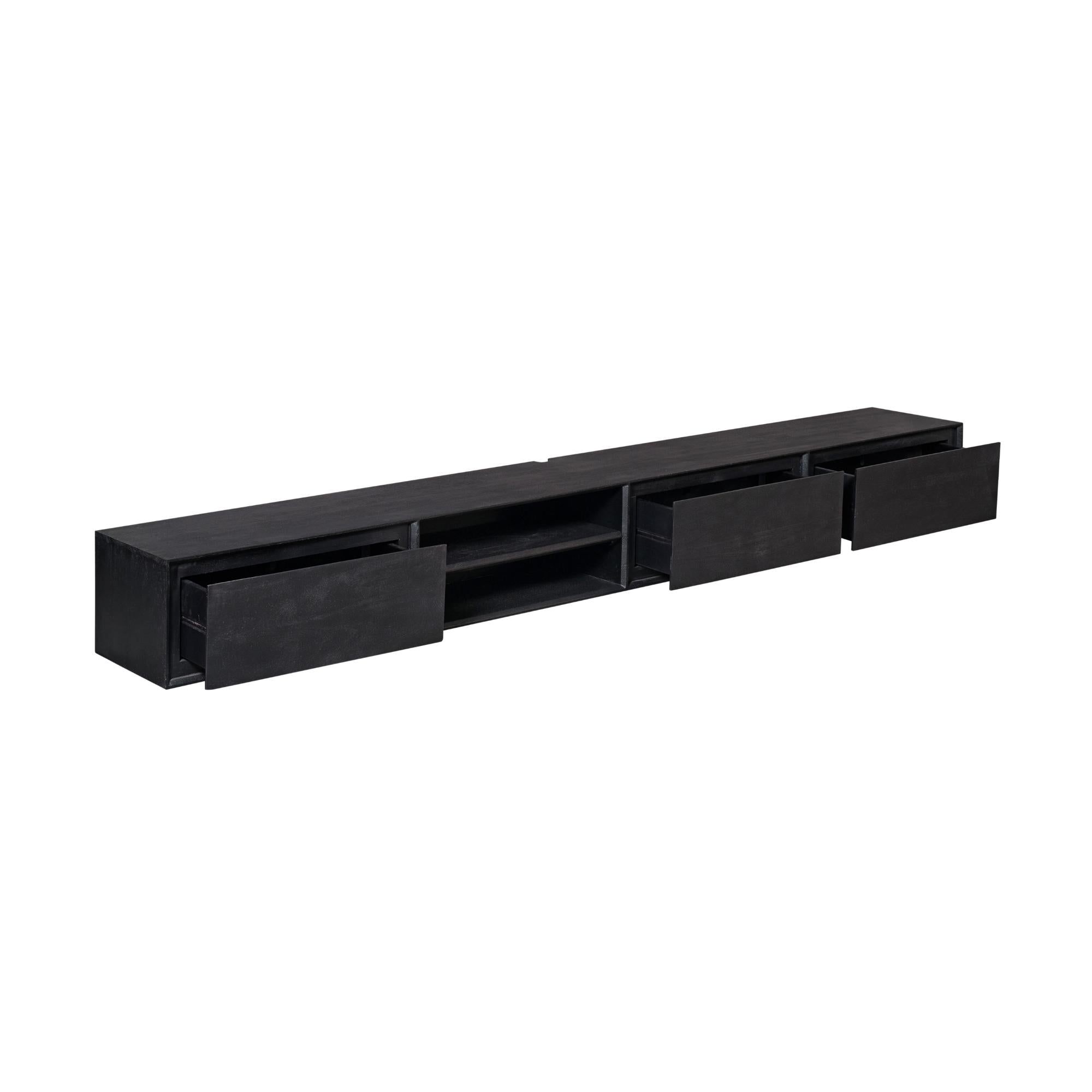 Zwevend tv meubel Ambiance Black | 280 cm - Industrieelinhuis.nl