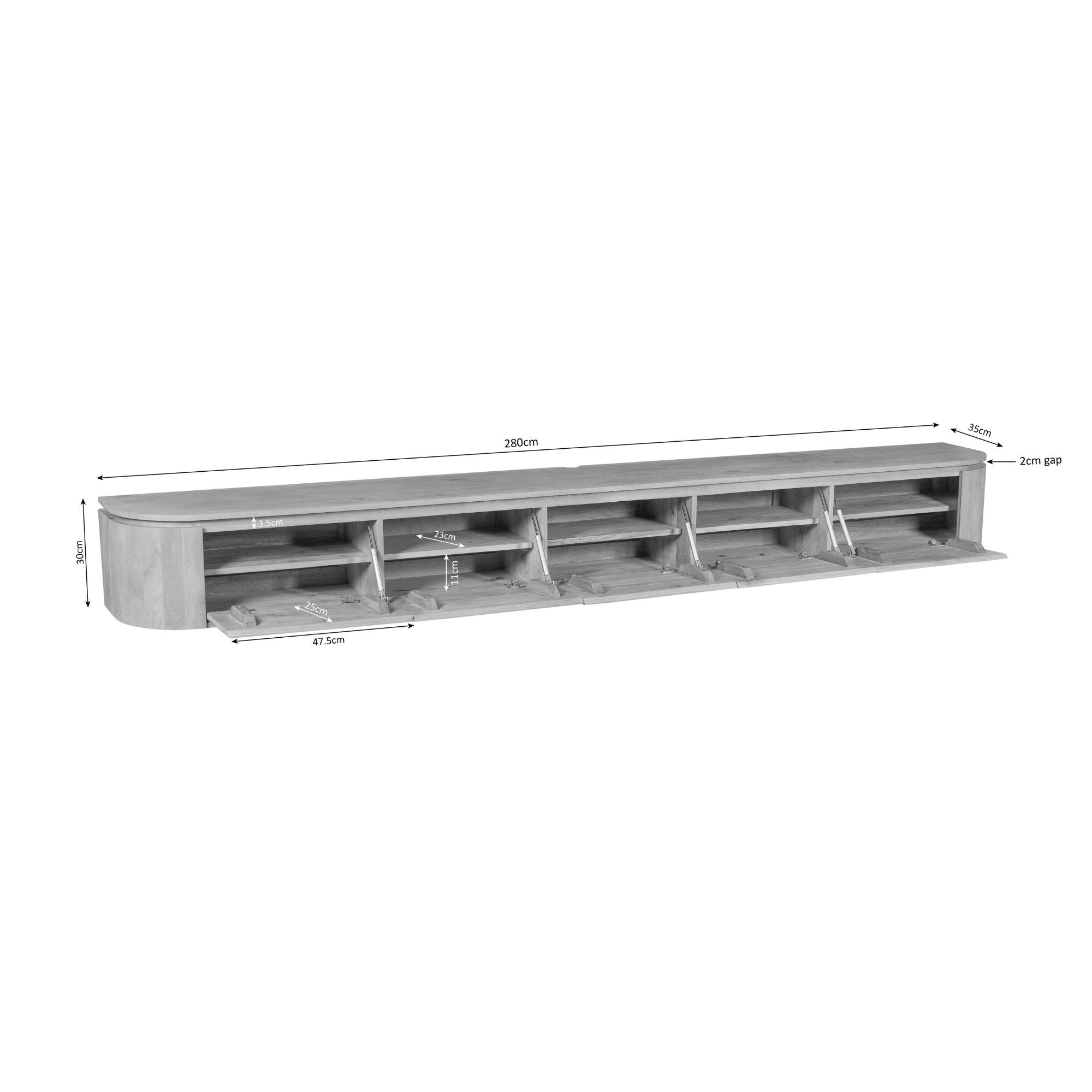 Tv meubel Excellent Naturel | 280 cm - Industrieelinhuis.nl