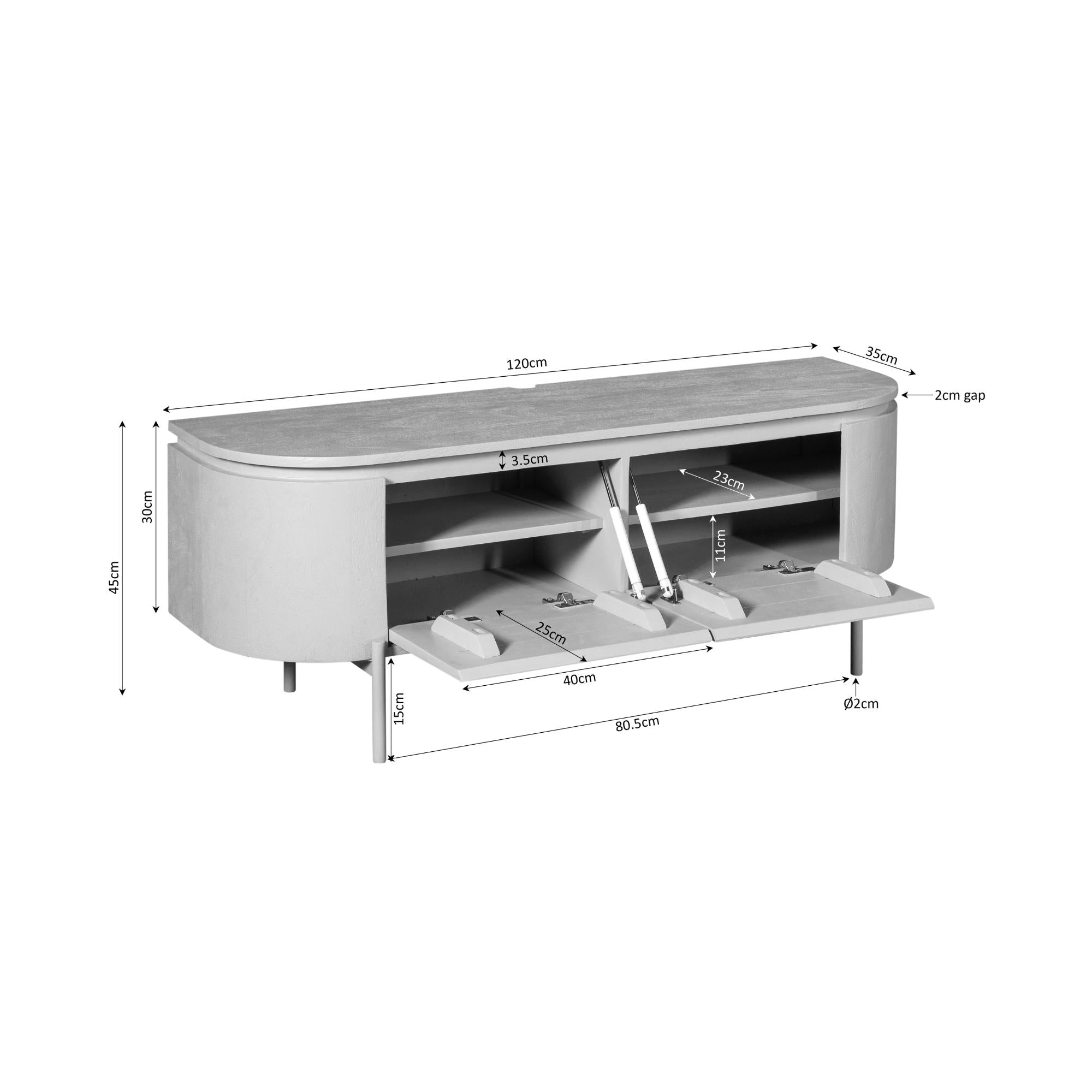 Tv meubel Excellent Brown | 120 cm - Industrieelinhuis.nl