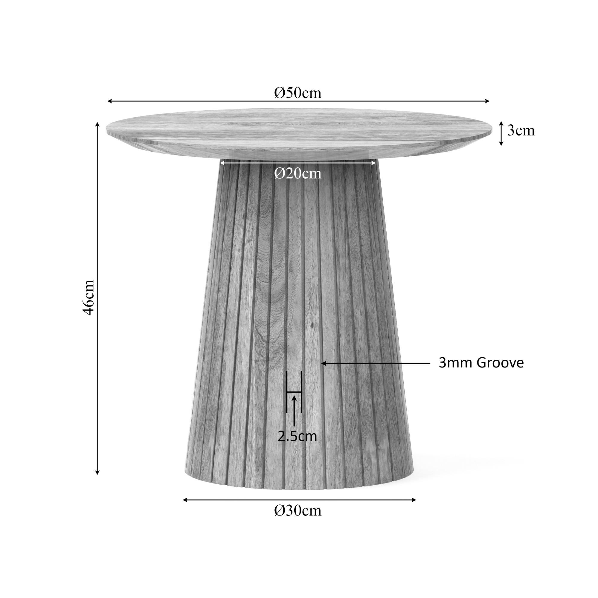 Salontafel | Solana | 50 cm | Naturel - Industrieelinhuis.nl