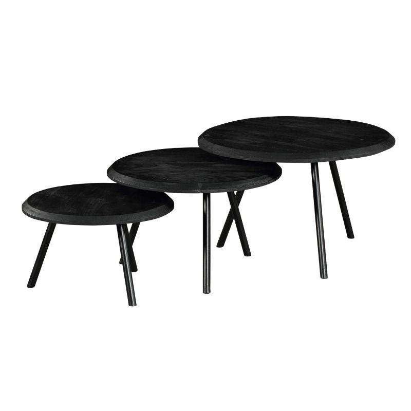 Salontafel Ohio Black | 70 cm| set van 3 - Industrieelinhuis.nl