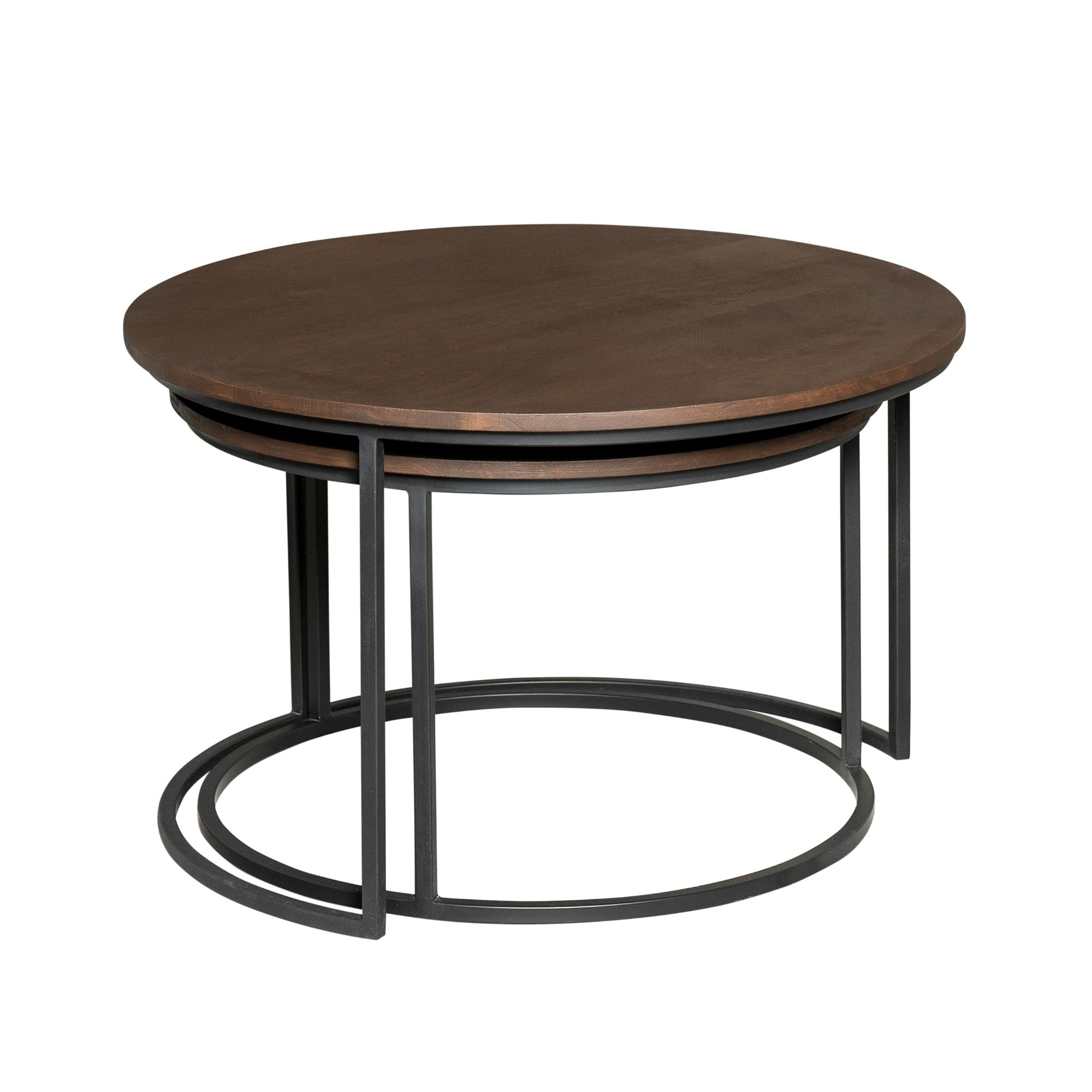 Salontafel Madison Brown | 70 cm | set van 2 - Industrieelinhuis.nl