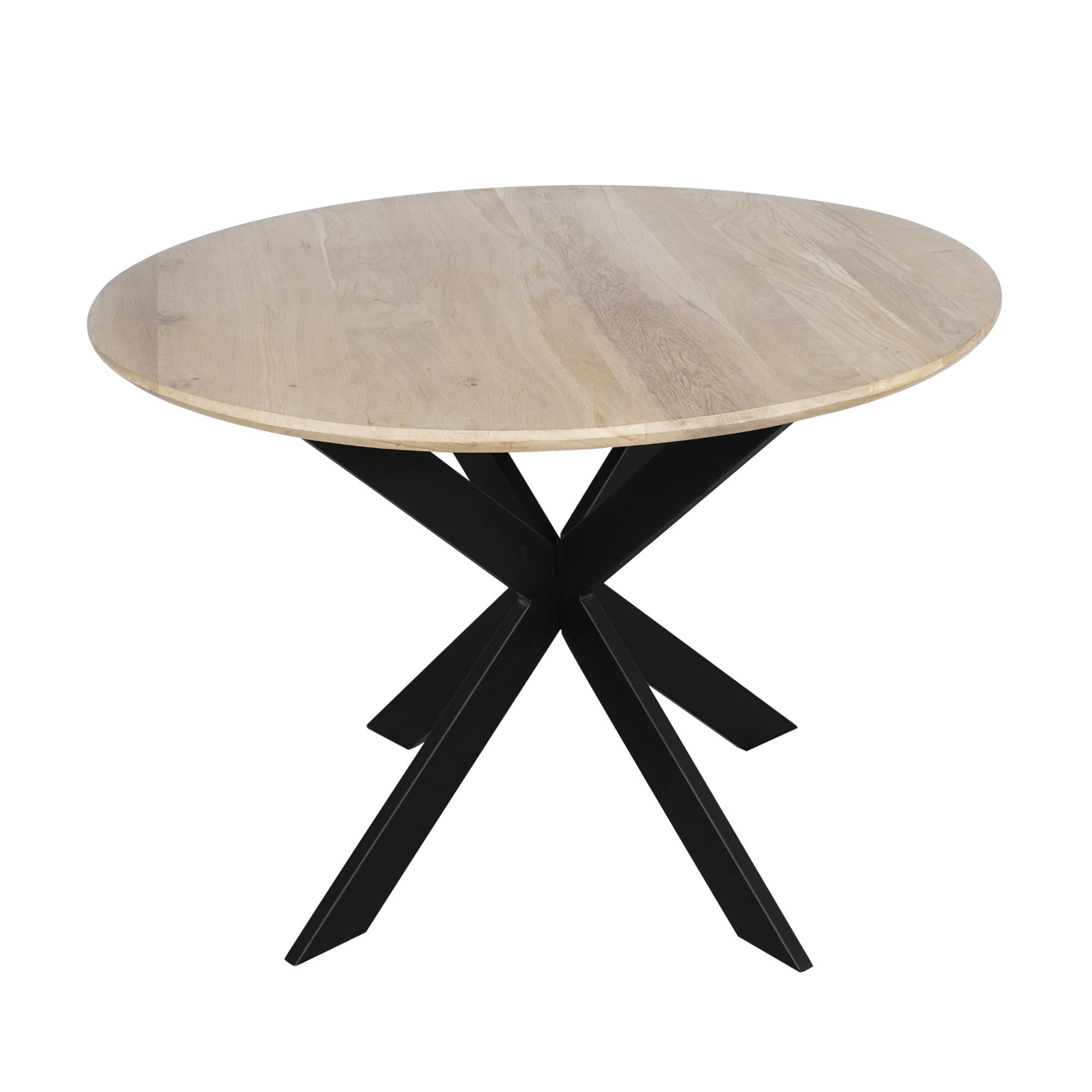 Eiken eettafel Ferris | Rond 110 cm | Naturel - Industrieelinhuis.nl