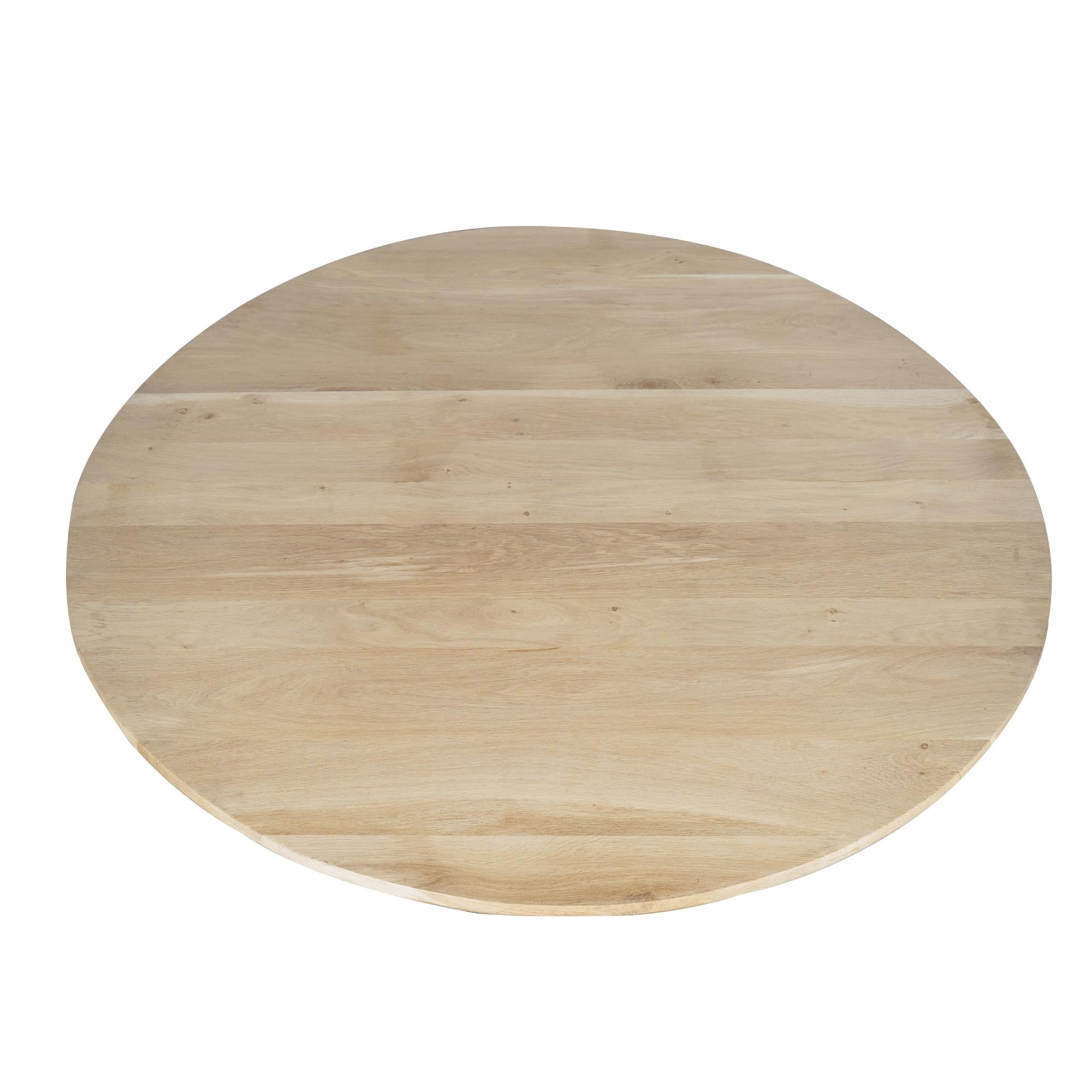Eiken eettafel Ferris | Rond 110 cm | Naturel - Industrieelinhuis.nl