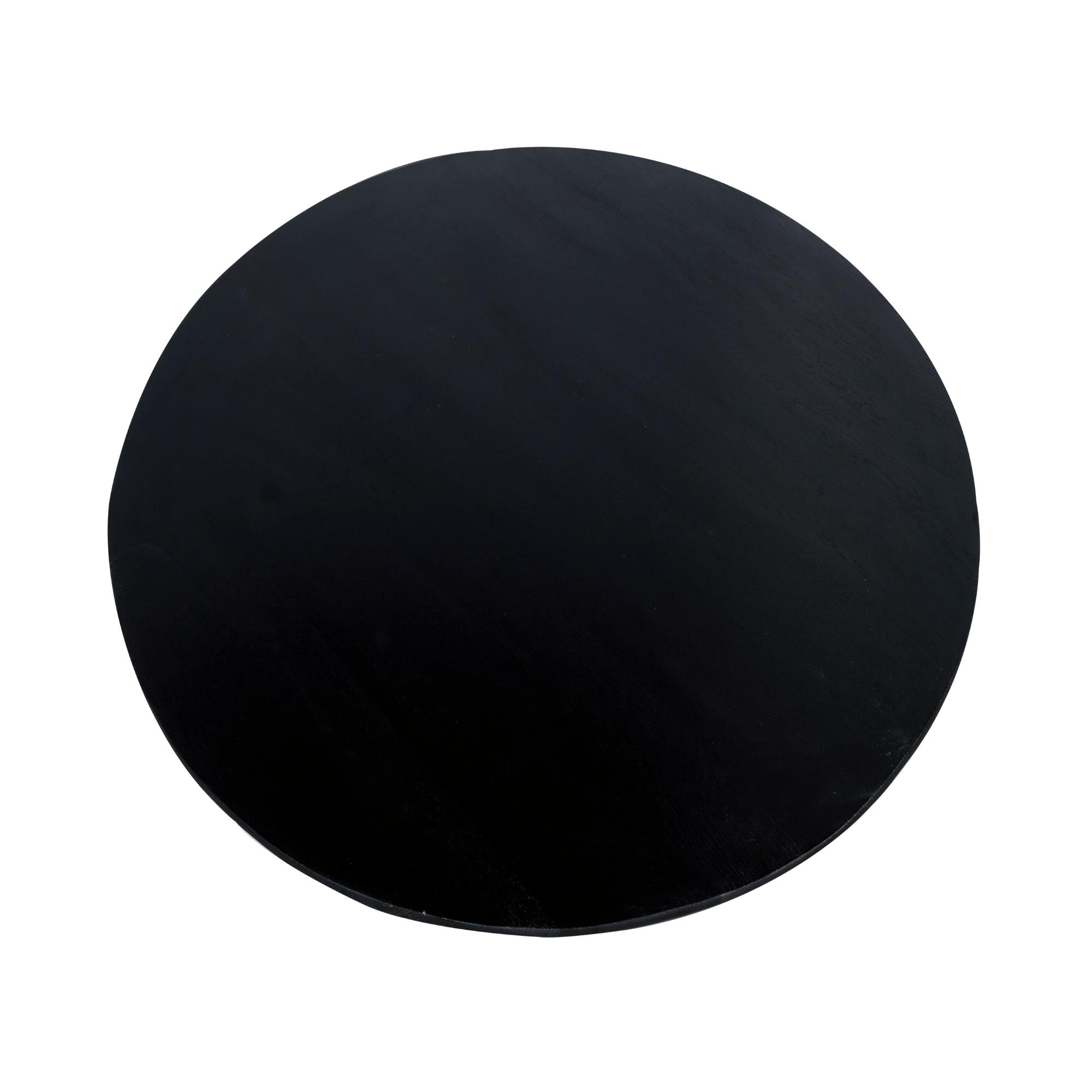 Eiken eettafel Ferris | Rond 110 cm | Zwart - Industrieelinhuis.nl